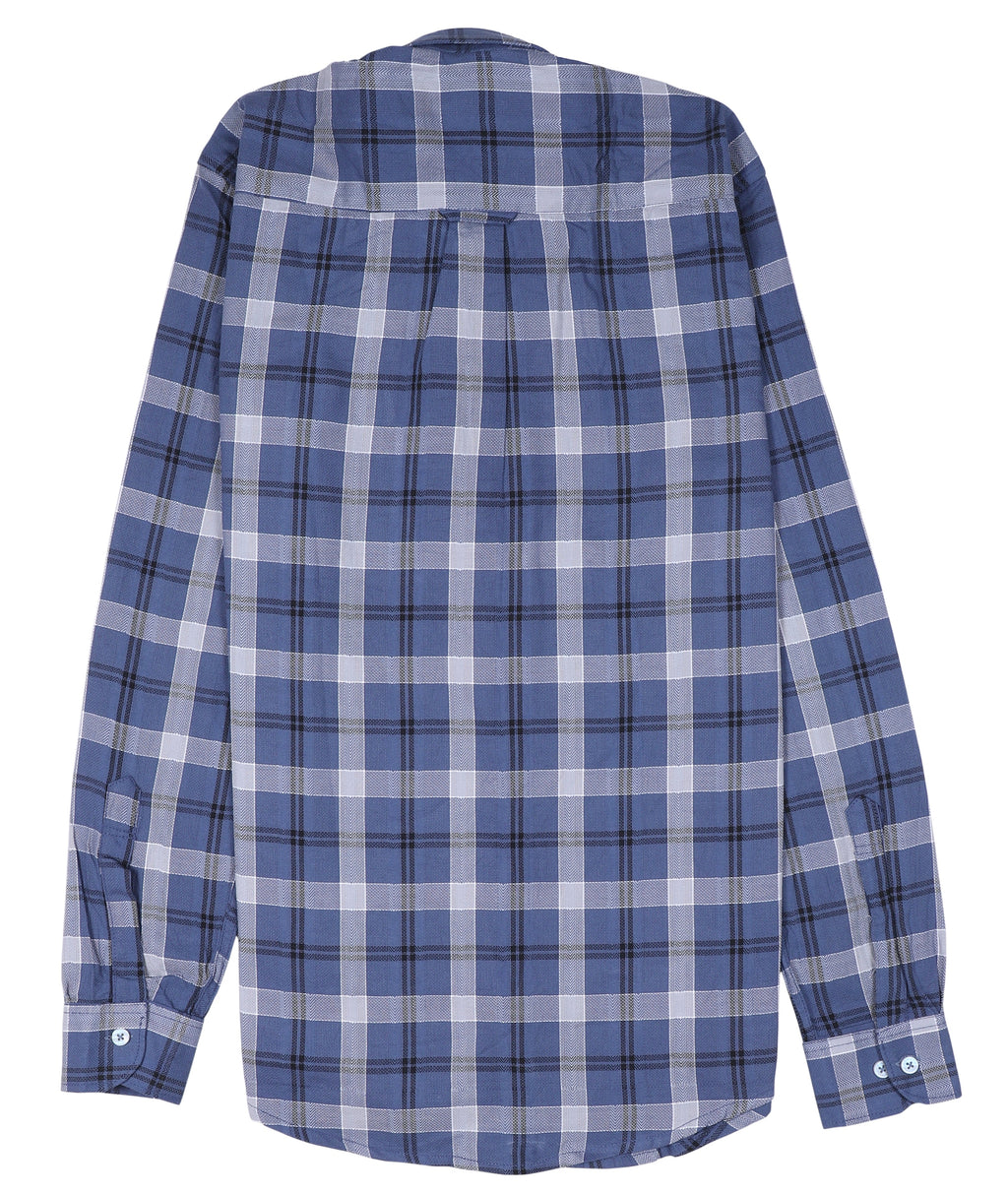 U.S. POLO ASSN. Cerulean Mist Tailored Fit Long Sleeve Plaid Shirt