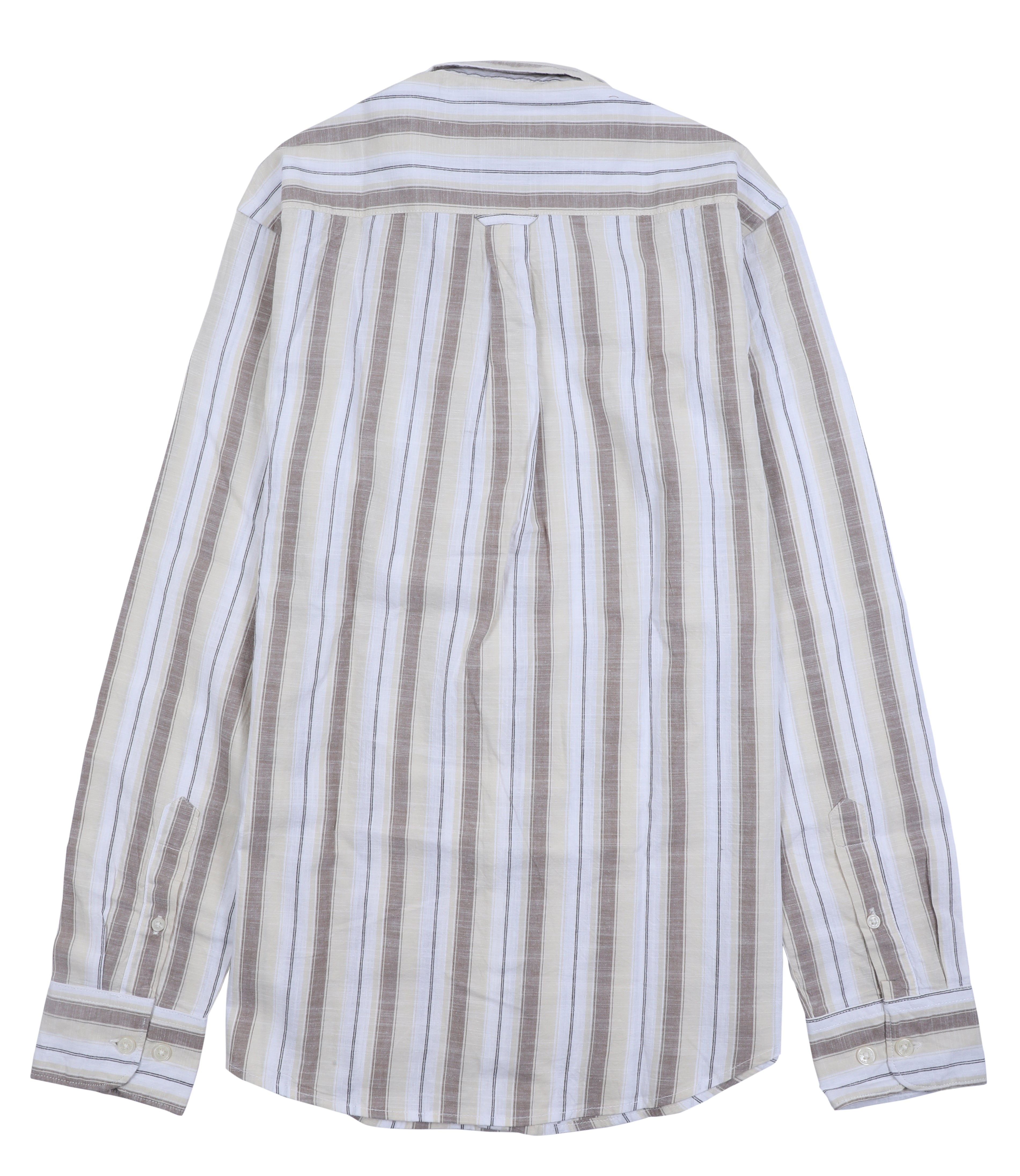 TOMMY HILFIGER Sandstone Cream Tailored Fit Long Sleeve Striped Shirt