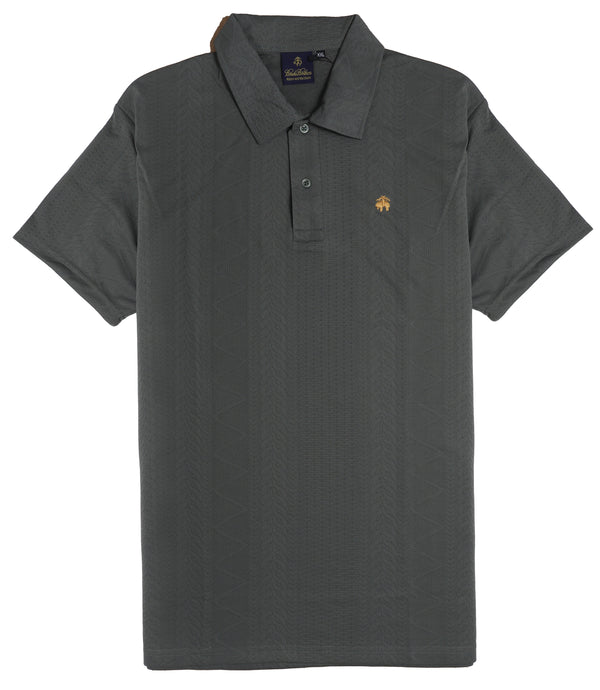 BROOKS BROTHERS Shadowed Slate Tailored Fit Short Sleeve Piqué Polo Shirt