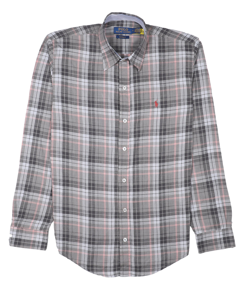 POLO Emberstone Charcoal Classic Fit Long Sleeve Plaid Button-Up Shirt