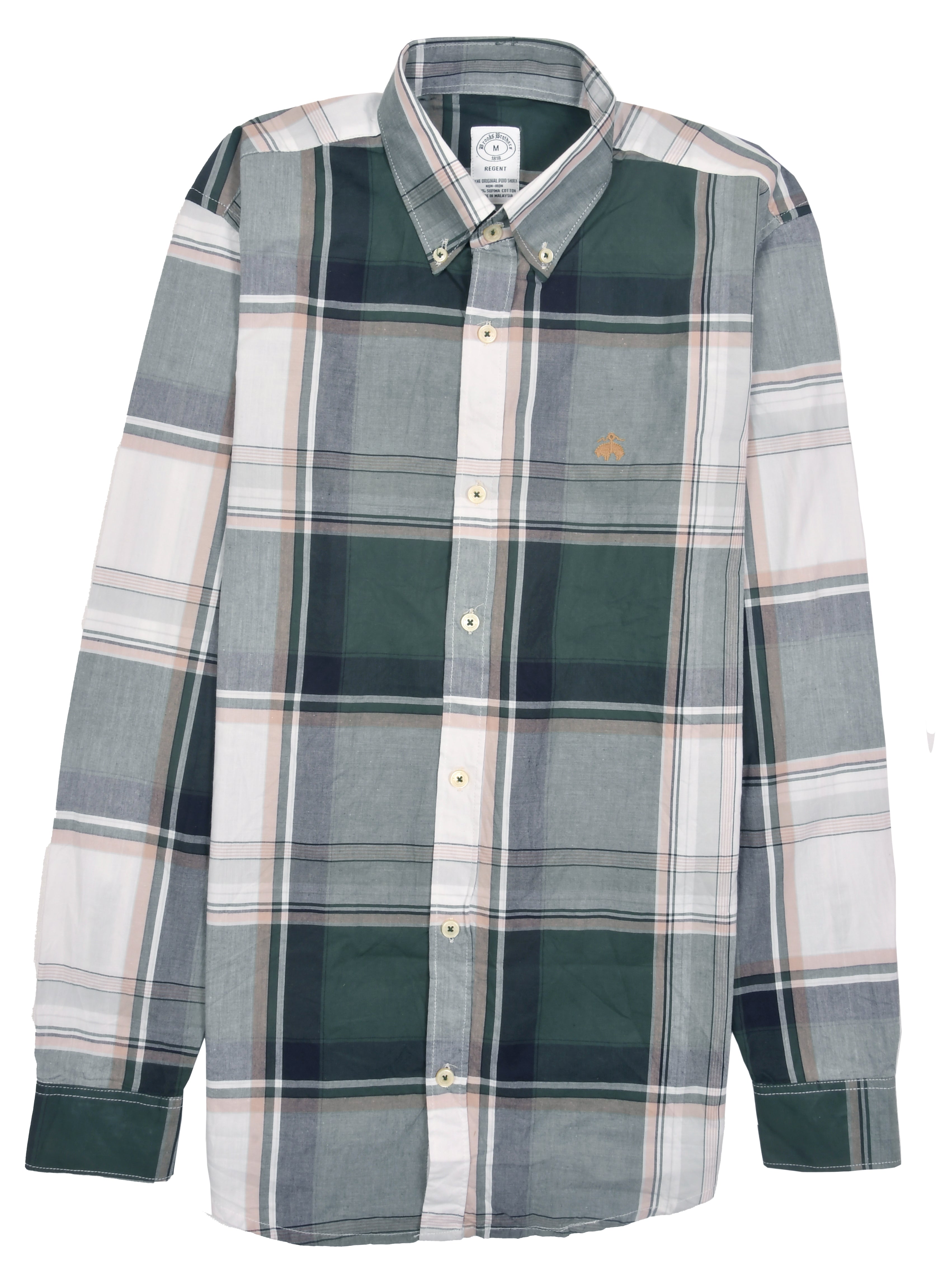 Brooks Brothers Verdant Mist Tailored Fit Long Sleeve Button-Up Shirt