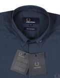 FRED PERRY Oceanic Teal Classic Fit Long Sleeve Piqué Button-Up Shirt
