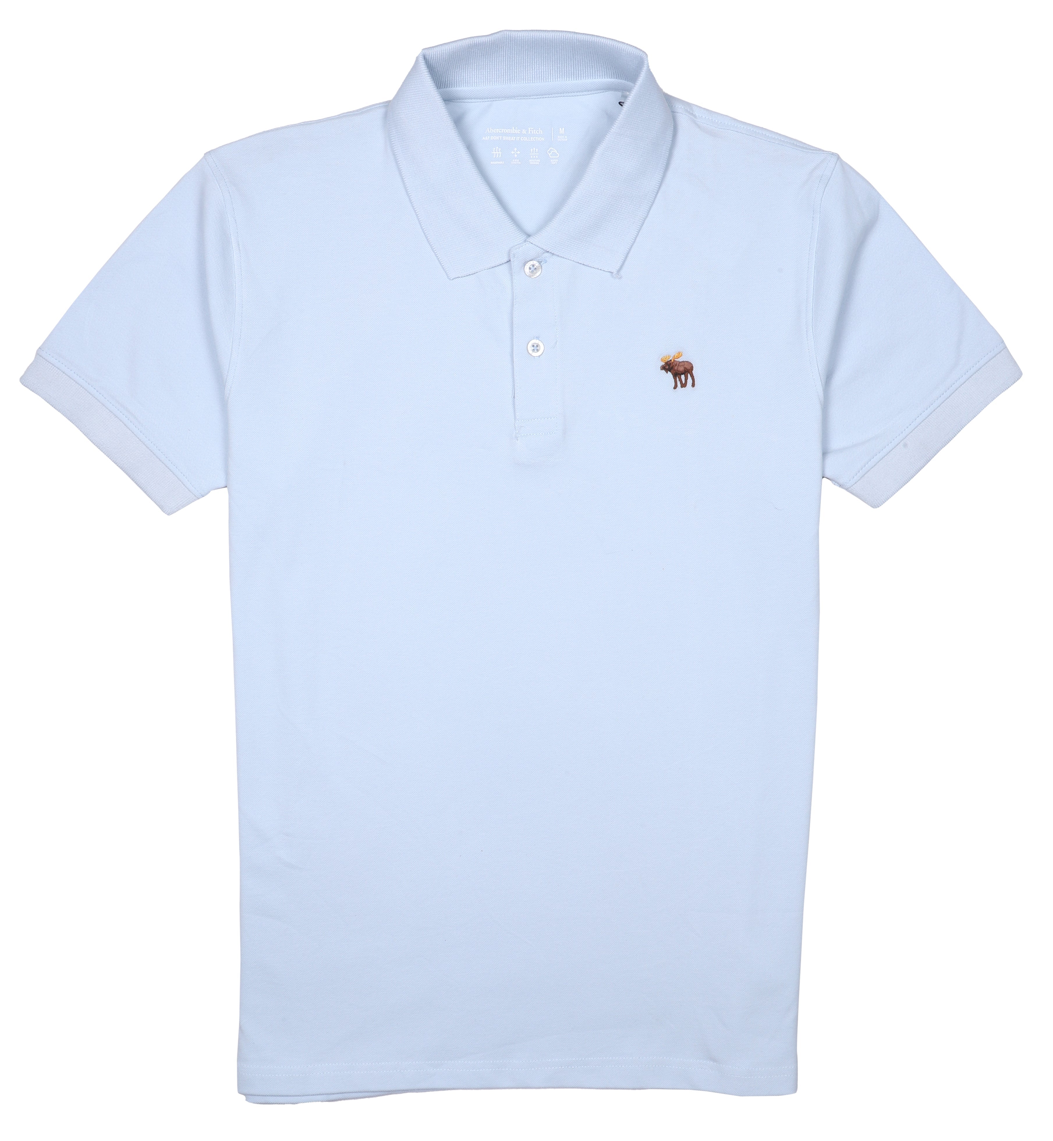 ABERCROMBIE & FITCH Tranquil Azure Classic Fit Short Sleeve Piqué Polo Shirt