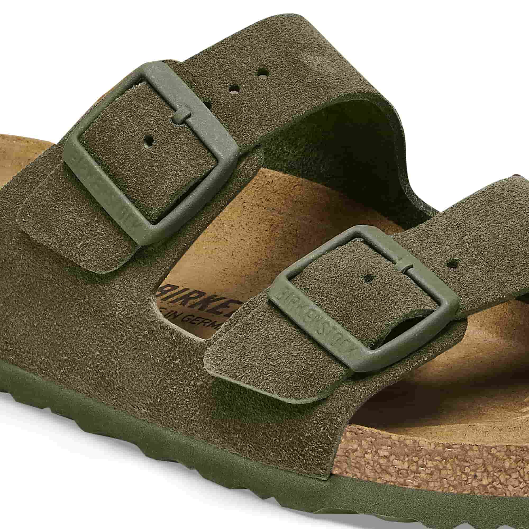 BIRKENSTOCK Sage Green Suede Arizona Sandals