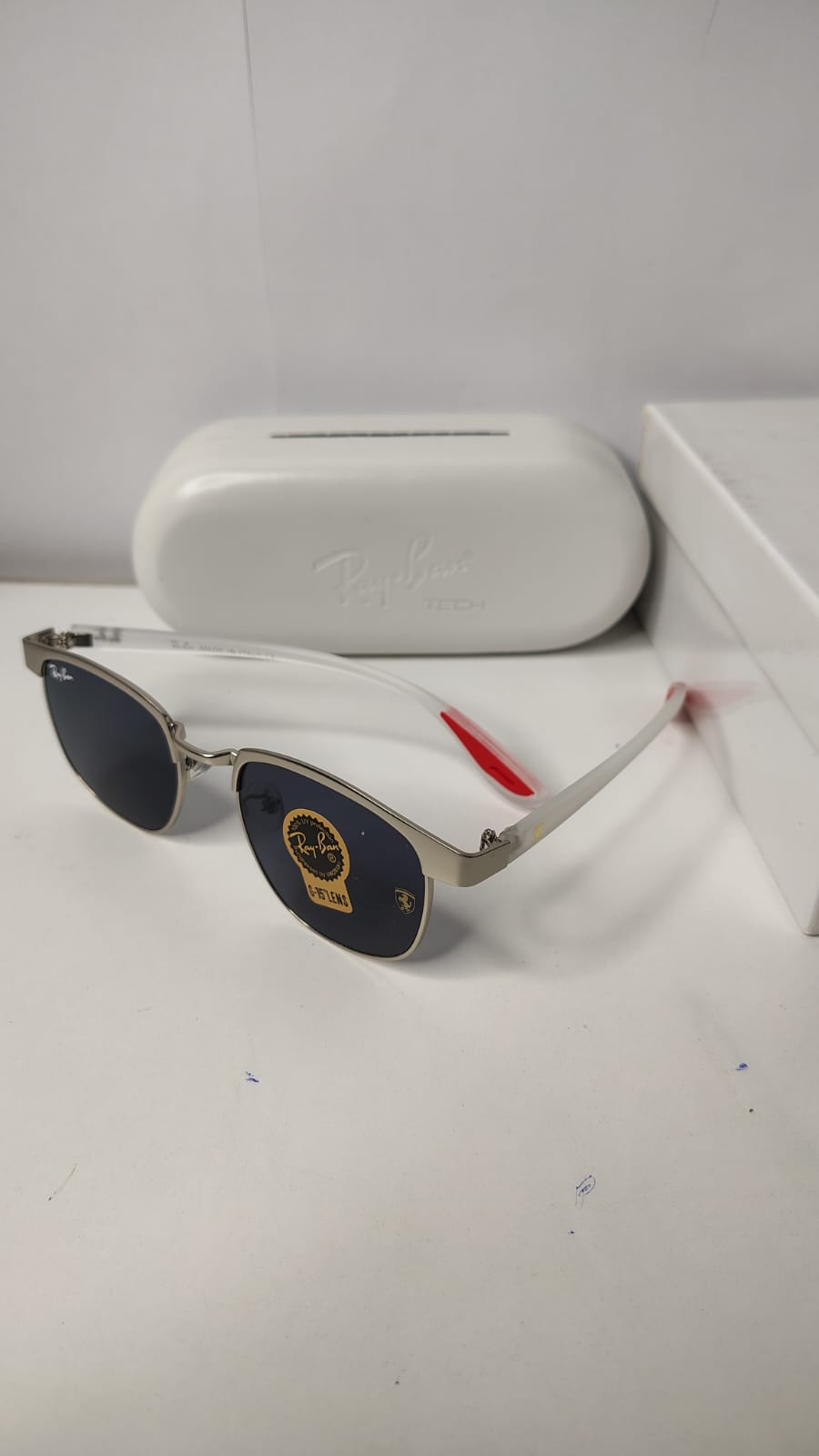 Ray-Ban Retro Square Sunglasses with Silver Frame