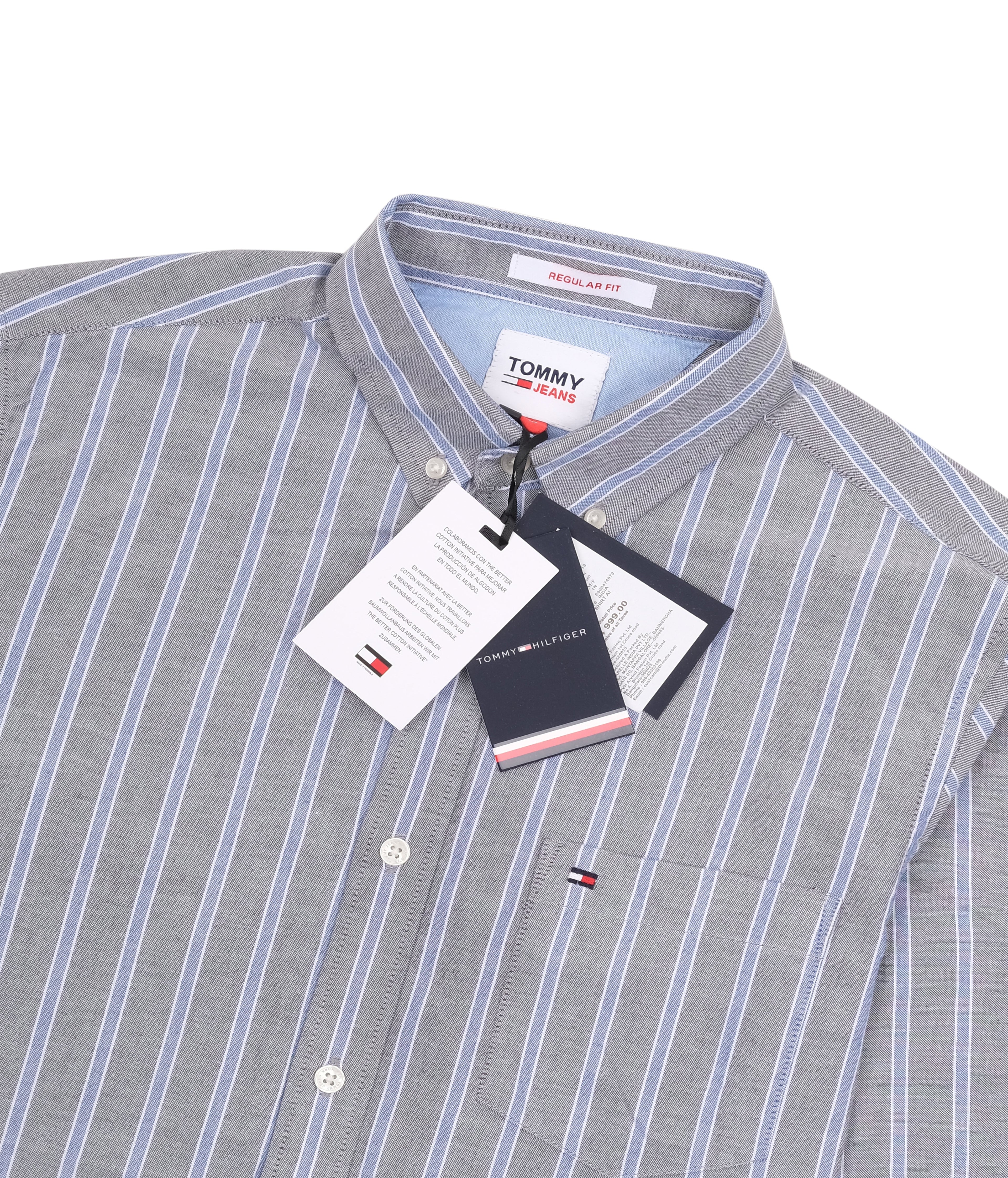 TOMMY HILFIGER Misty Slate Slim Fit Oxford Button-Down Shirt