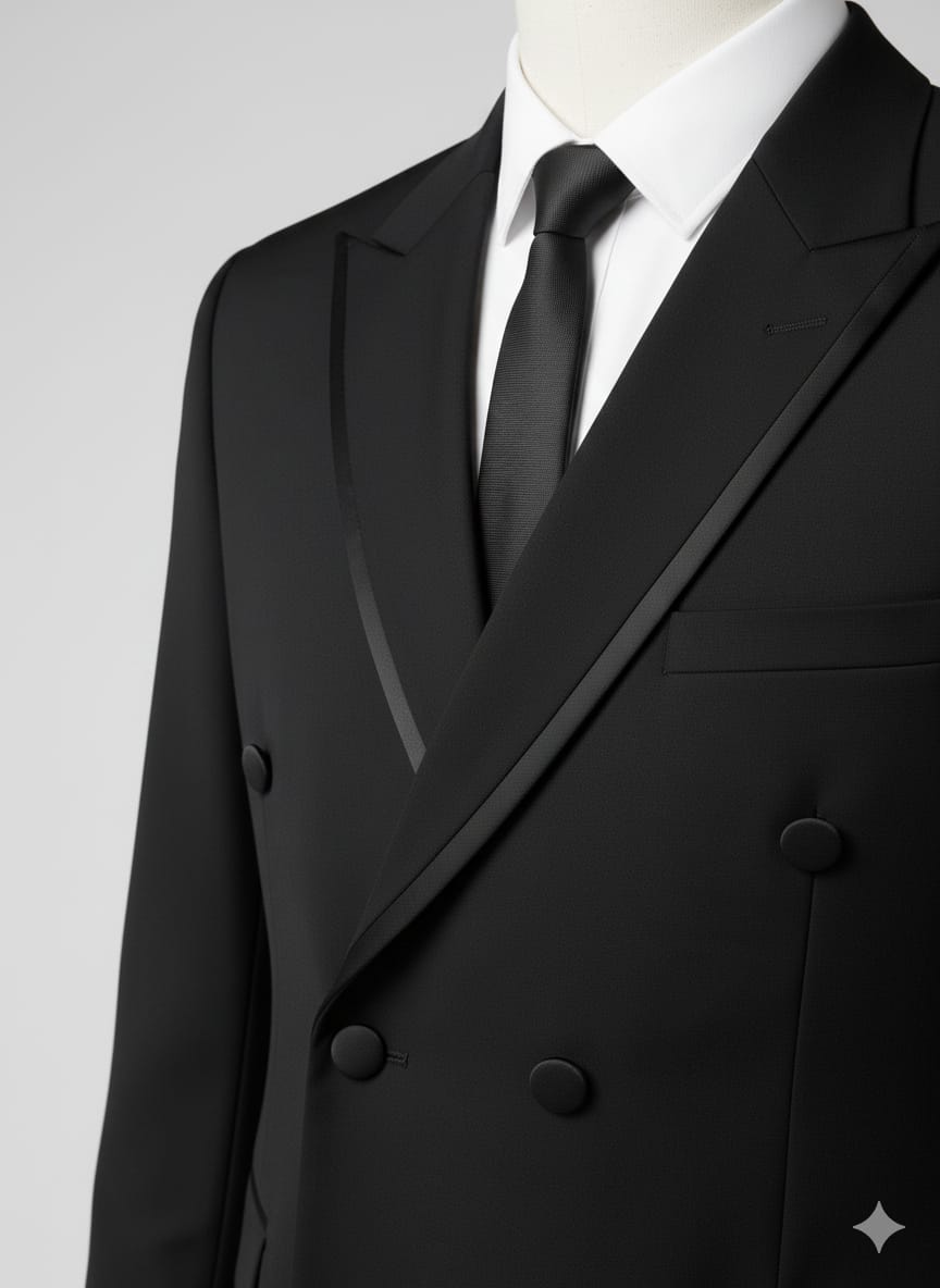 ARMANI Exchange-Breasted Tuxedo Suit in Classic Black (Extremely Premium)