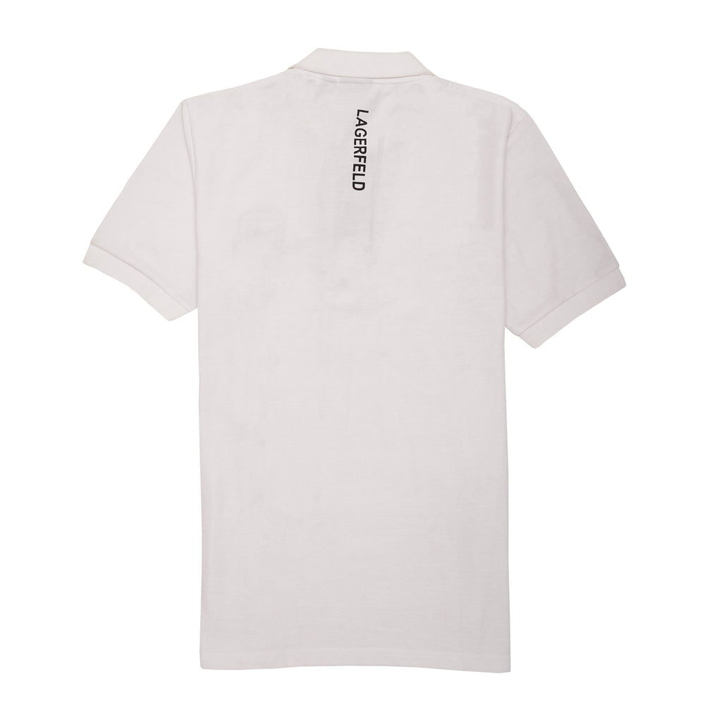 KARL LAGERFELD Frosted Pearl Classic Fit Polo Shirt with Iconic Emblem