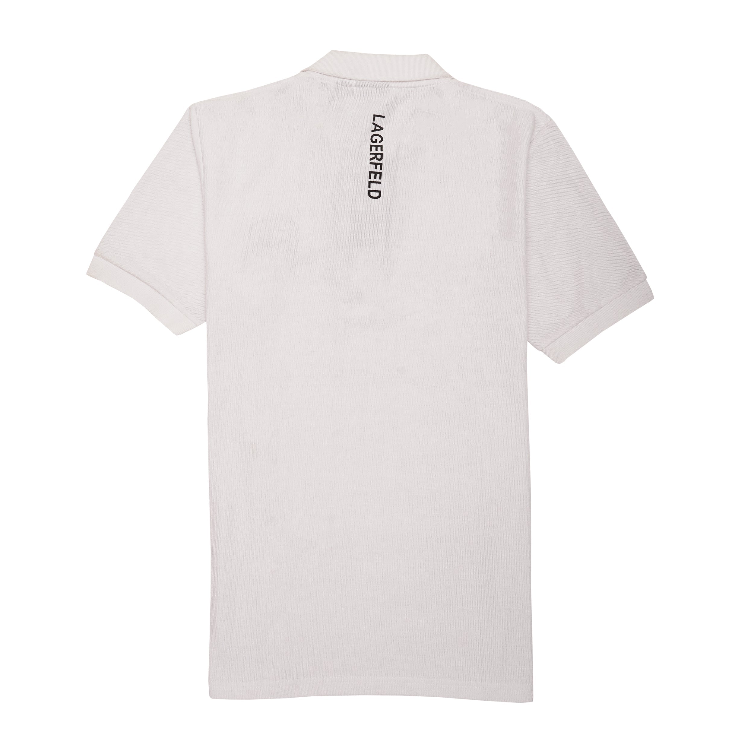 KARL LAGERFELD Frosted Pearl Classic Fit Polo Shirt with Iconic Emblem