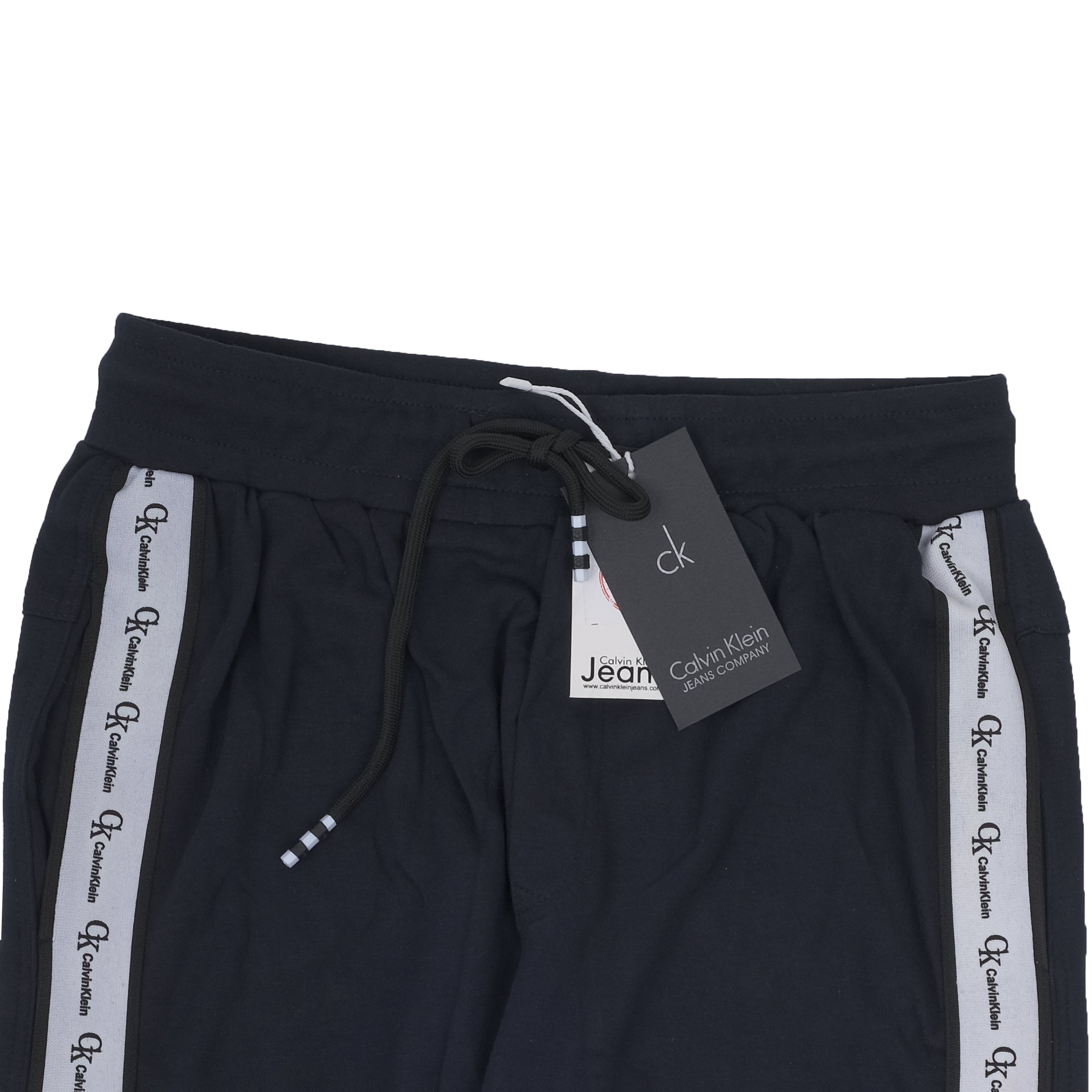 CALVIN KLEIN Midnight Navy Luxe Cotton Side Stripe Track Pants