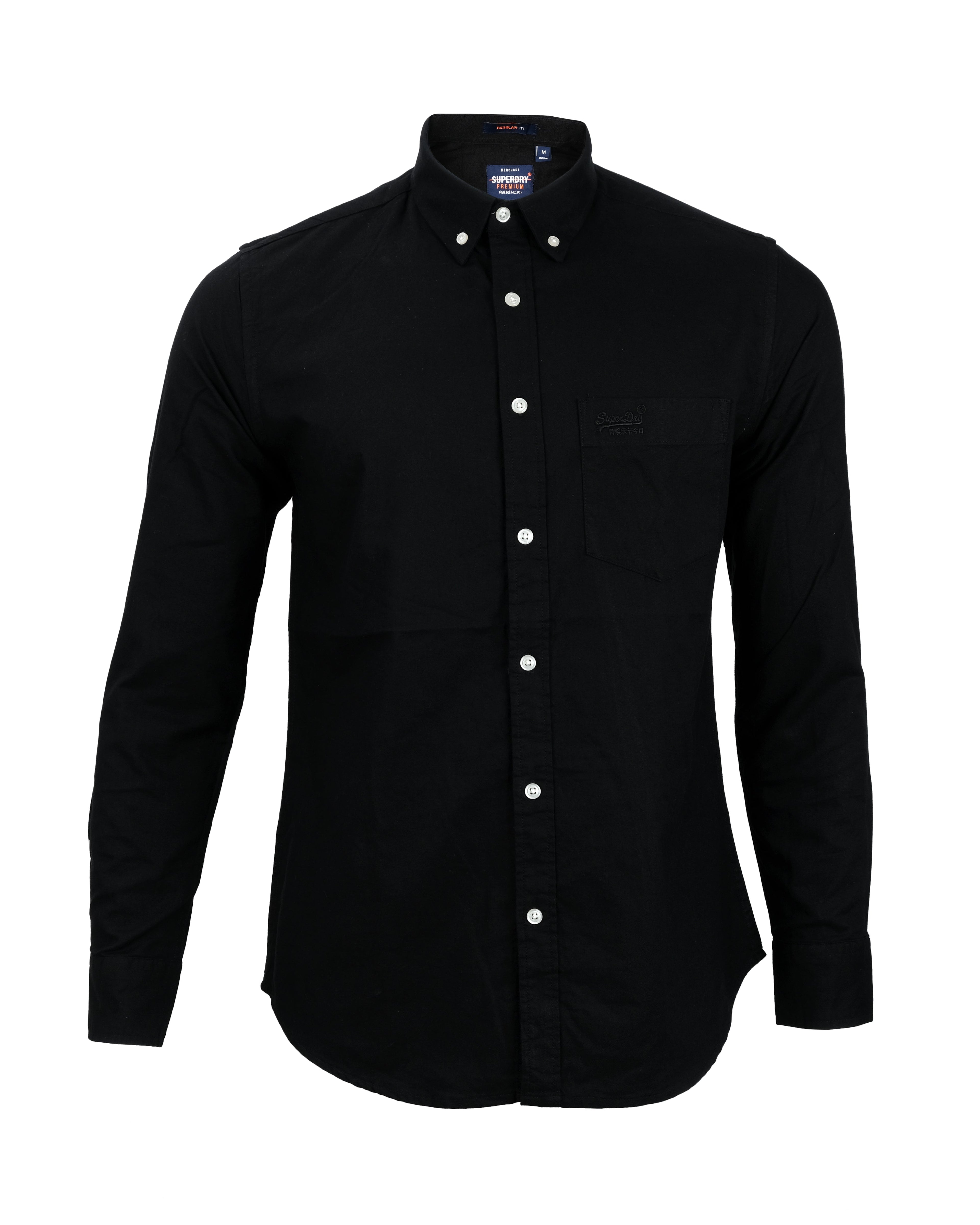 SUPERDRY Midnight Noir Classic Fit Long Sleeve Oxford Shirt