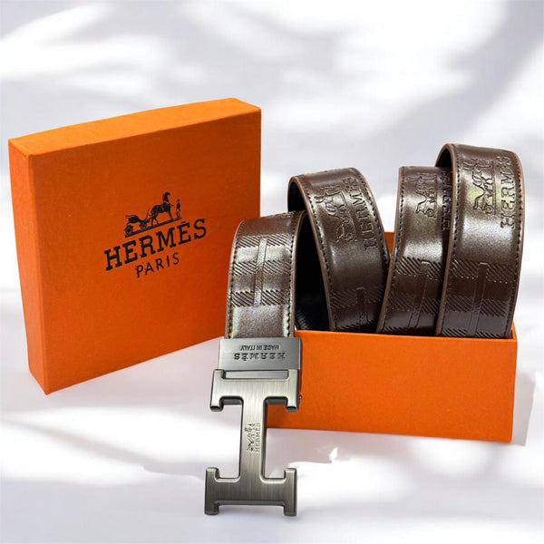 HERMES Paris Signature Leather Belt Set