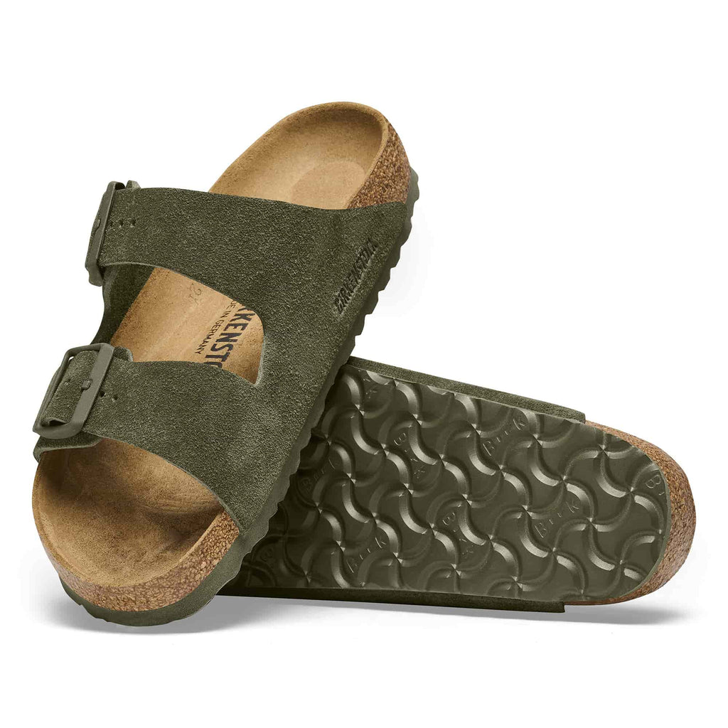 BIRKENSTOCK Sage Green Suede Arizona Sandals