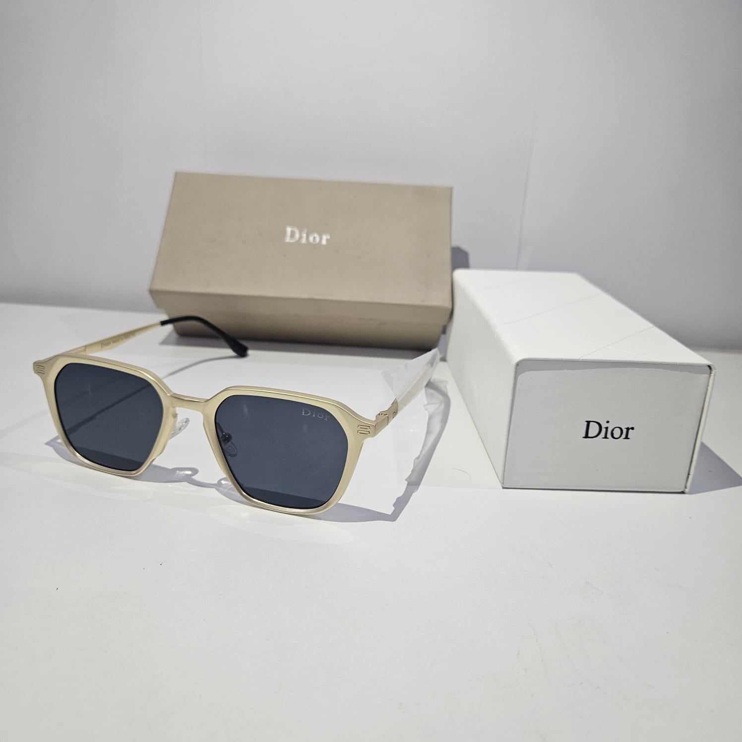 Dior Retro Square Sunglasses with Gray Lenses