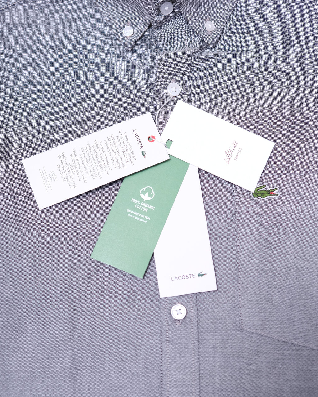 LACOSTE Misty Slate Slim Fit Long Sleeve Button-Down Shirt