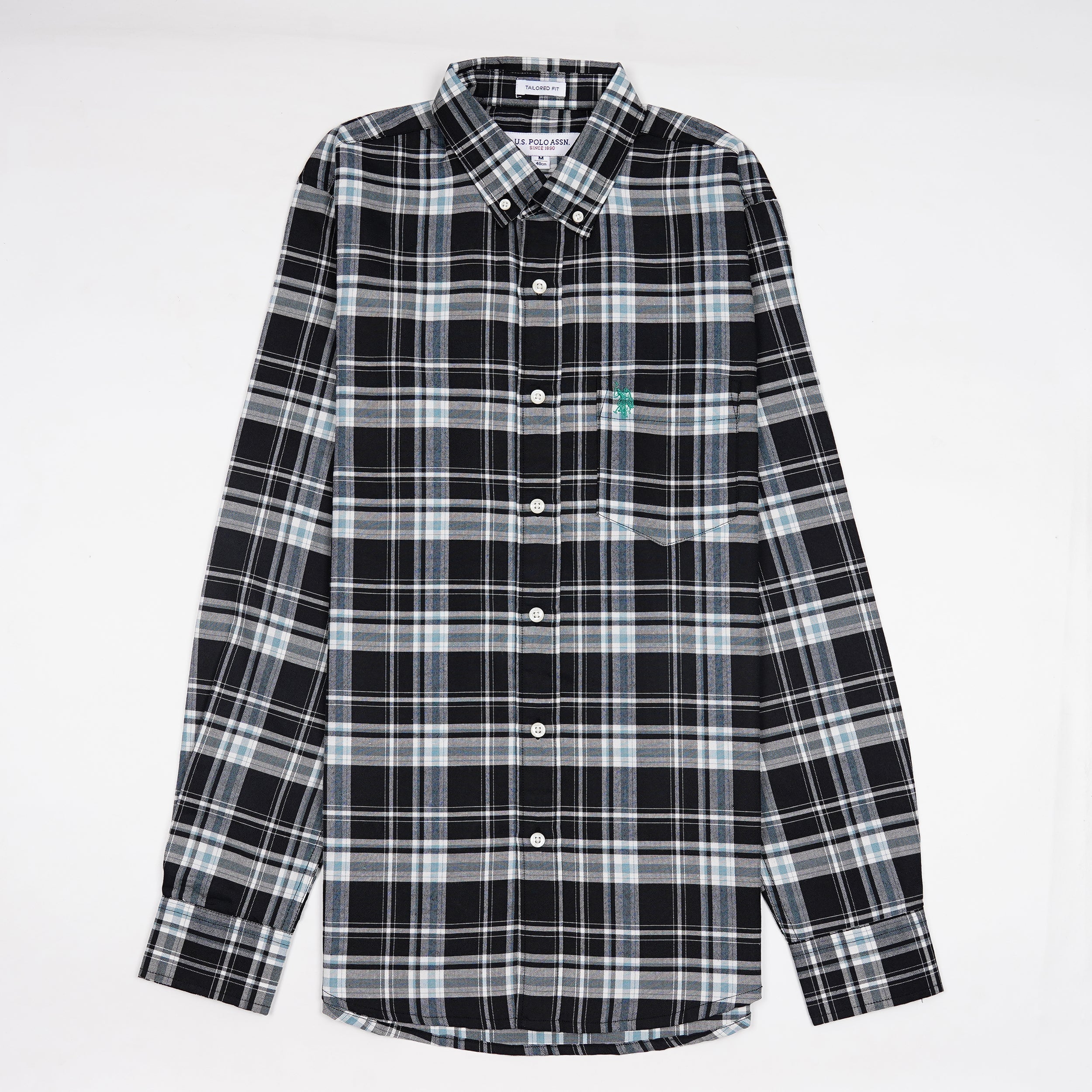 U.S. POLO ASSN. Midnight Ash Tailored Fit Long Sleeve Flannel Shirt