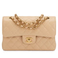 CHANEL Soft Pearl Luxe Quilted Flap Bag with Gilded Chain