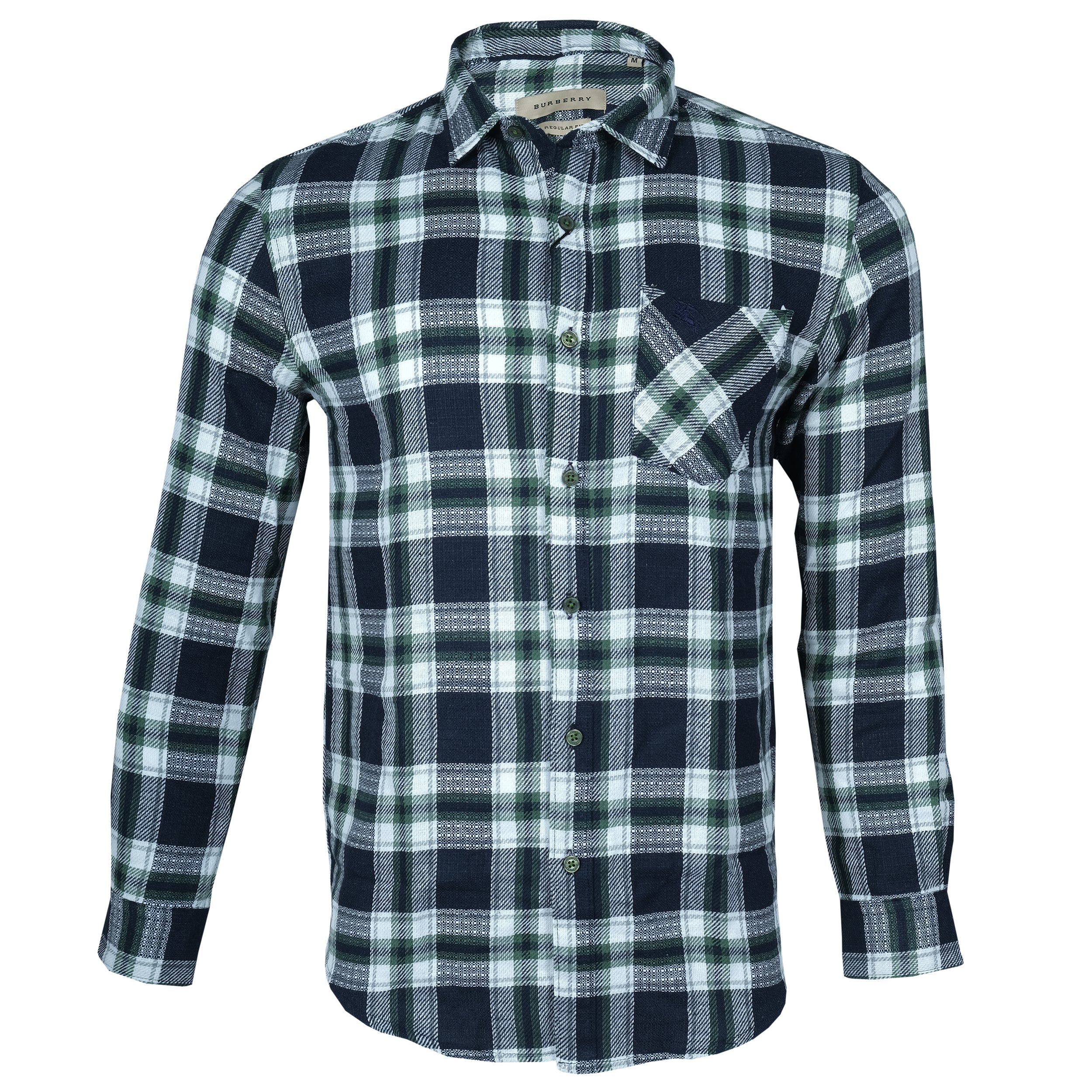 BURBERRY Enchanted Pine Check Flannel Long Sleeve Shirt