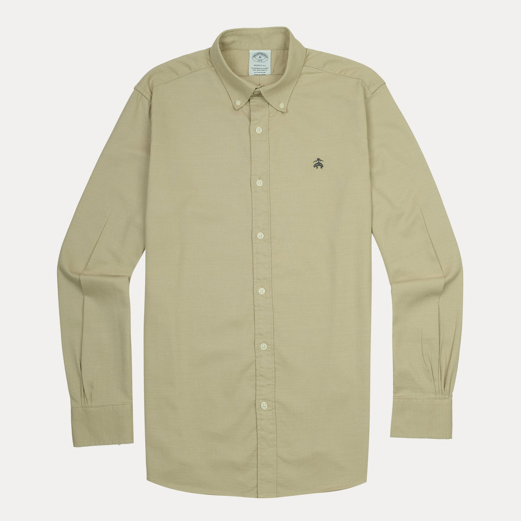 BROOKS BROTHERS Warm Sand Tailored Fit Long Sleeve Button-Up Shirt