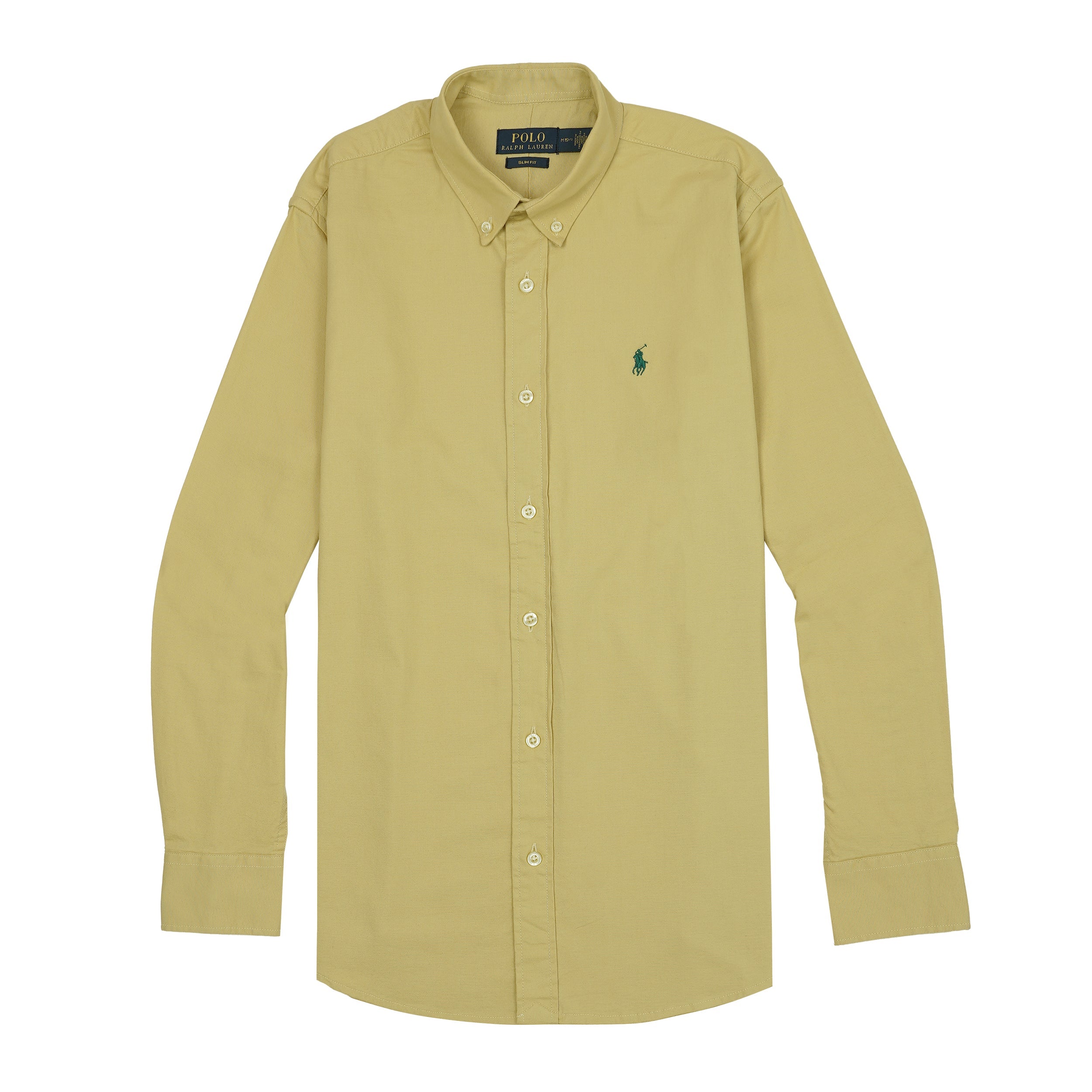 POLO RALPH LAUREN Luminous Olive Slim Fit Long Sleeve Button-Down Shirt