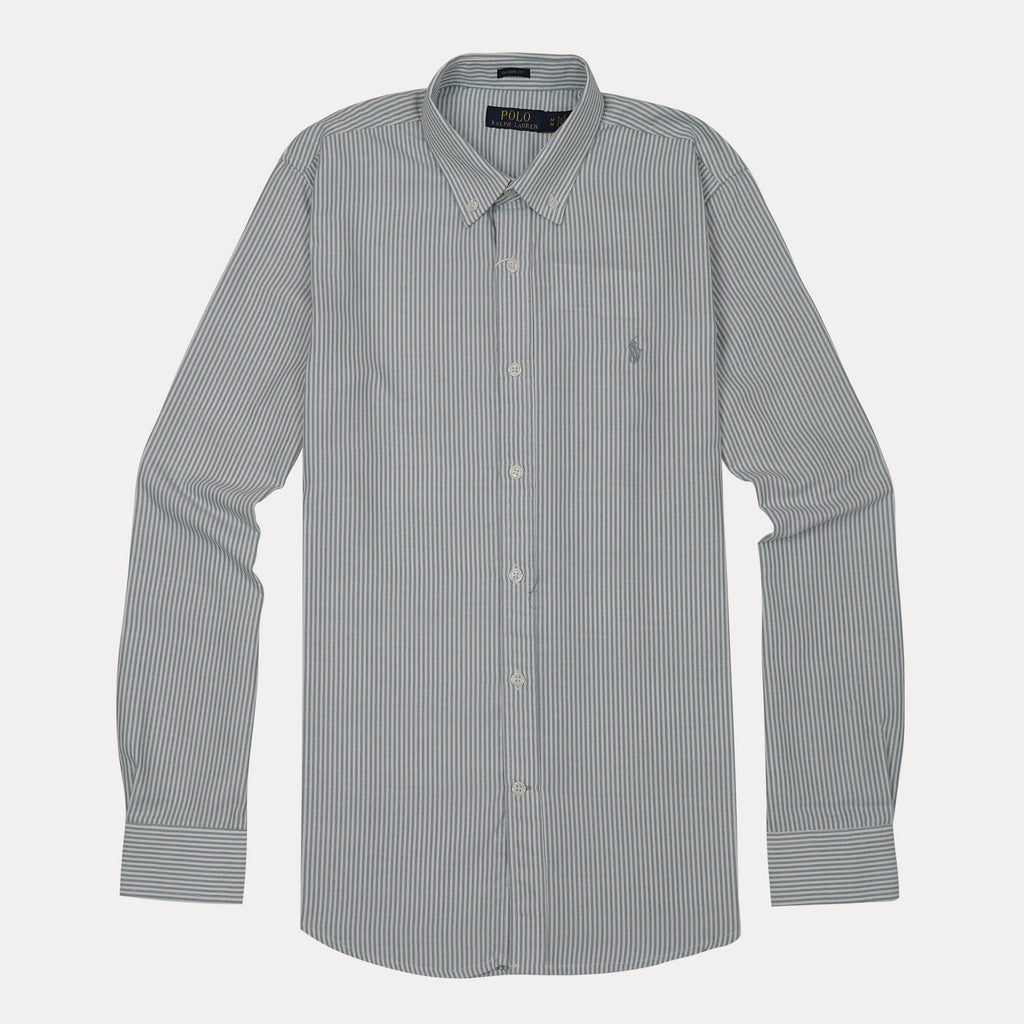 POLO RALPH LAUREN Tranquil Slate Slim Fit Long Sleeve Button-Down Shirt