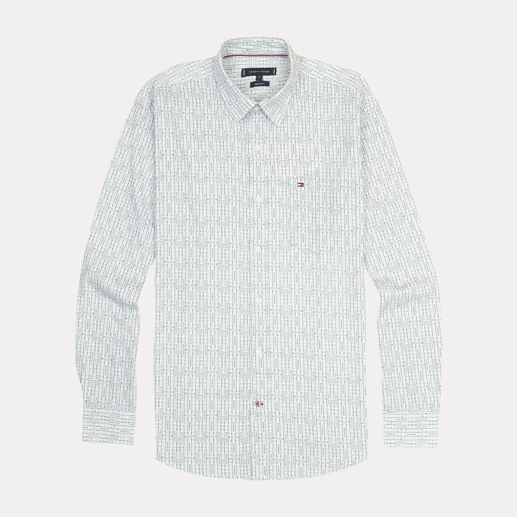 TOMMY HILFIGER Twilight Quartz Tailored Fit Long Sleeve Button-Up Shirt