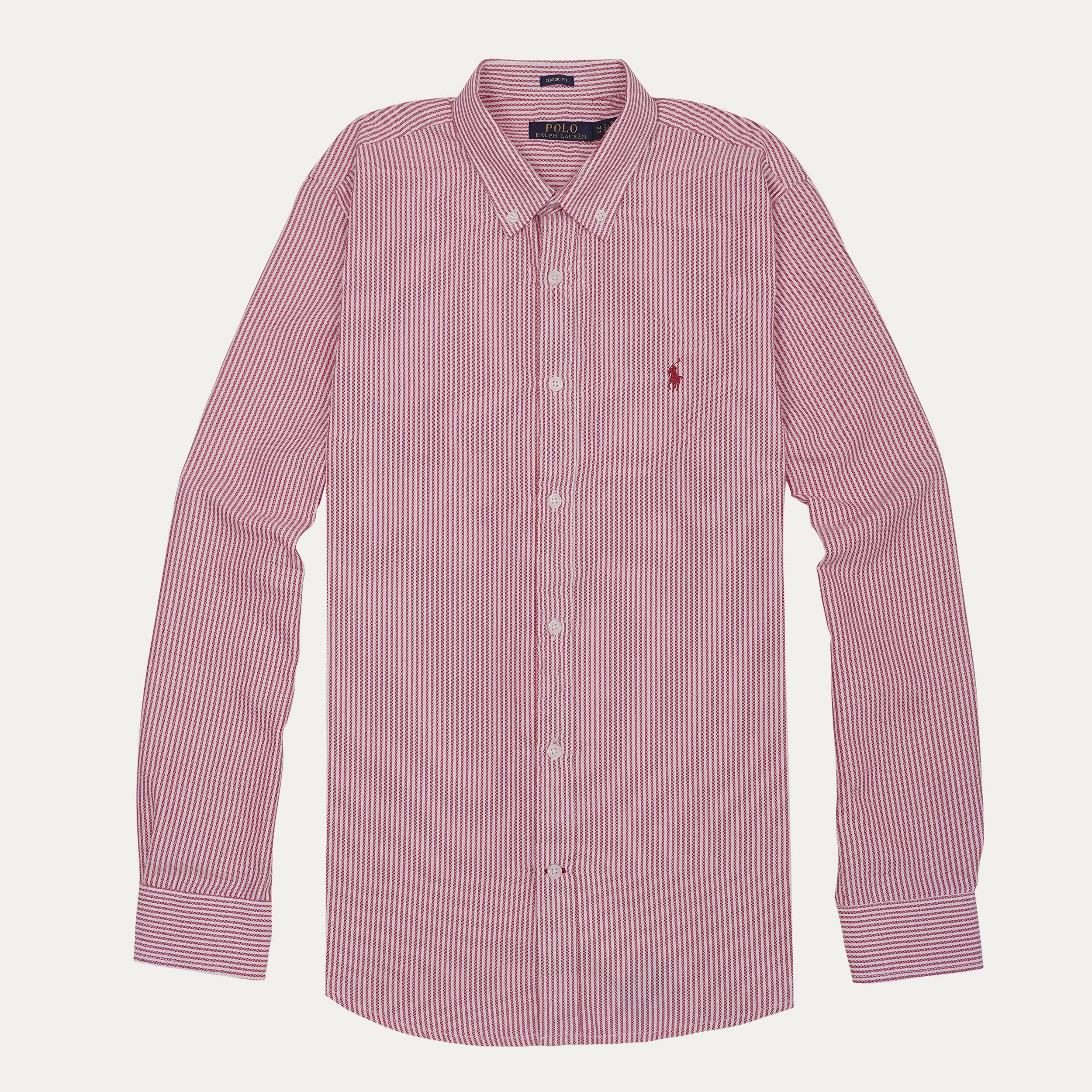 POLO RALPH LAUREN Radiant Crimson Classic Fit Long Sleeve Striped Button-Down Shirt