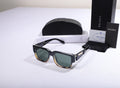 PRADA Oversized Square Sunglasses with Green Lenses