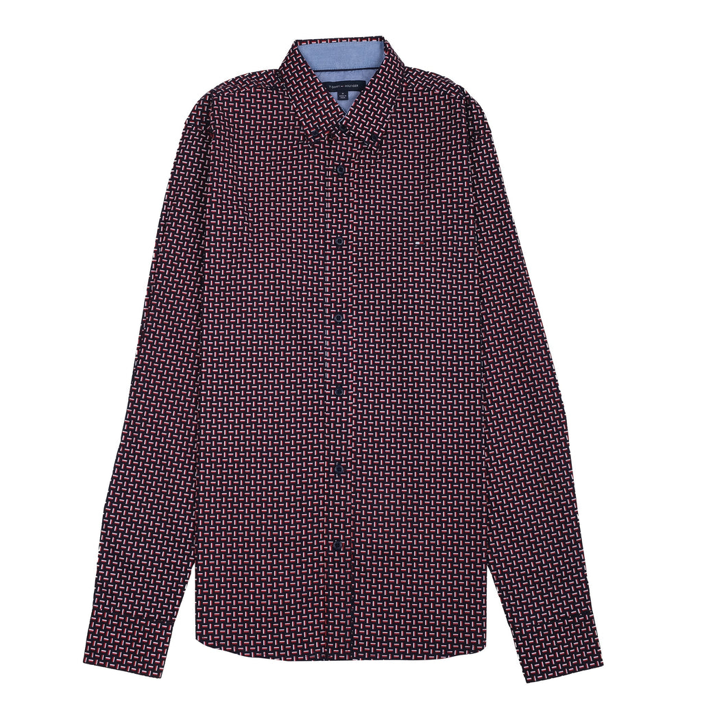 TOMMY HILFIGER Ember Plum Tailored Fit Long Sleeve Shirt