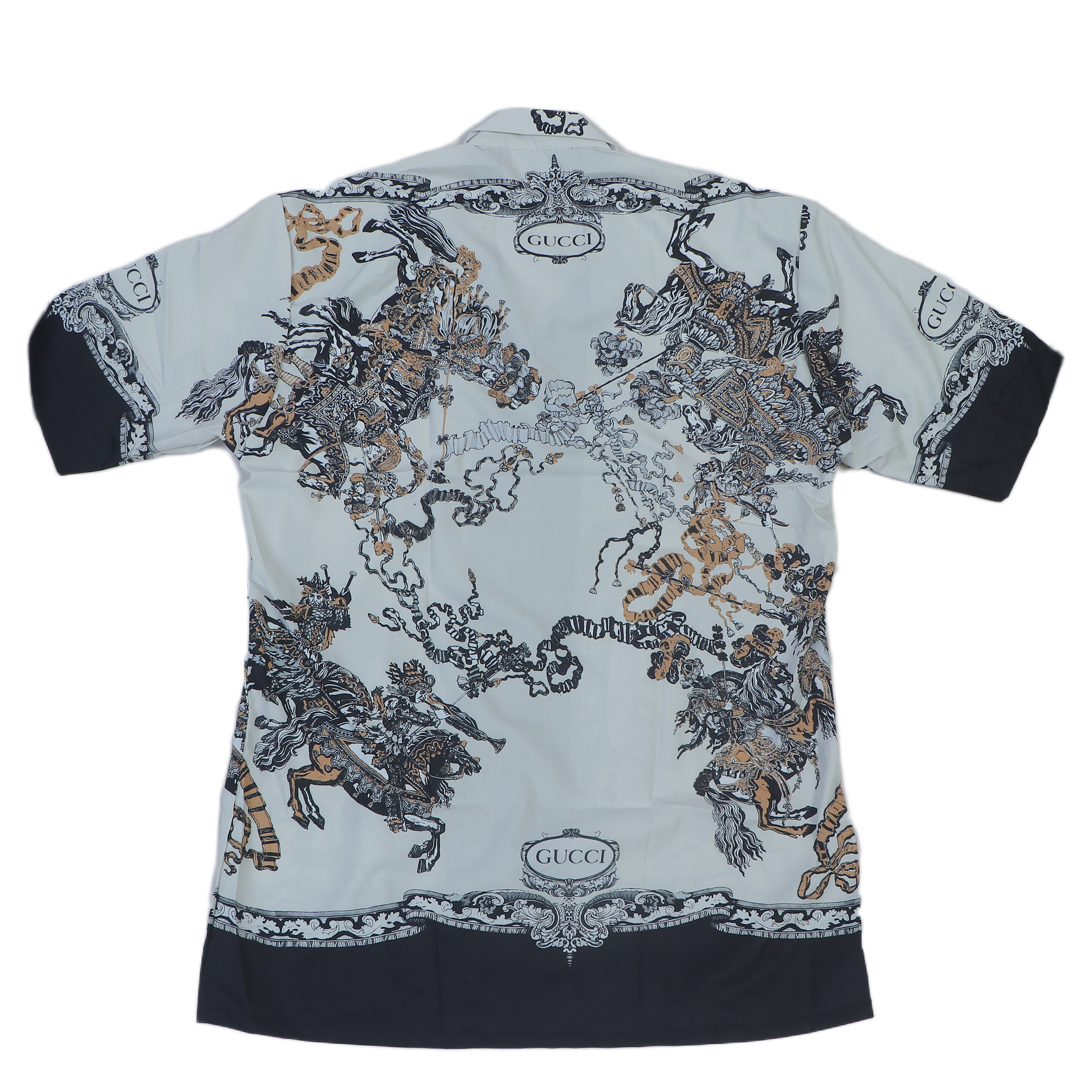 GUCCI Enchanted Teal Tailored Fit Short Sleeve Shirt