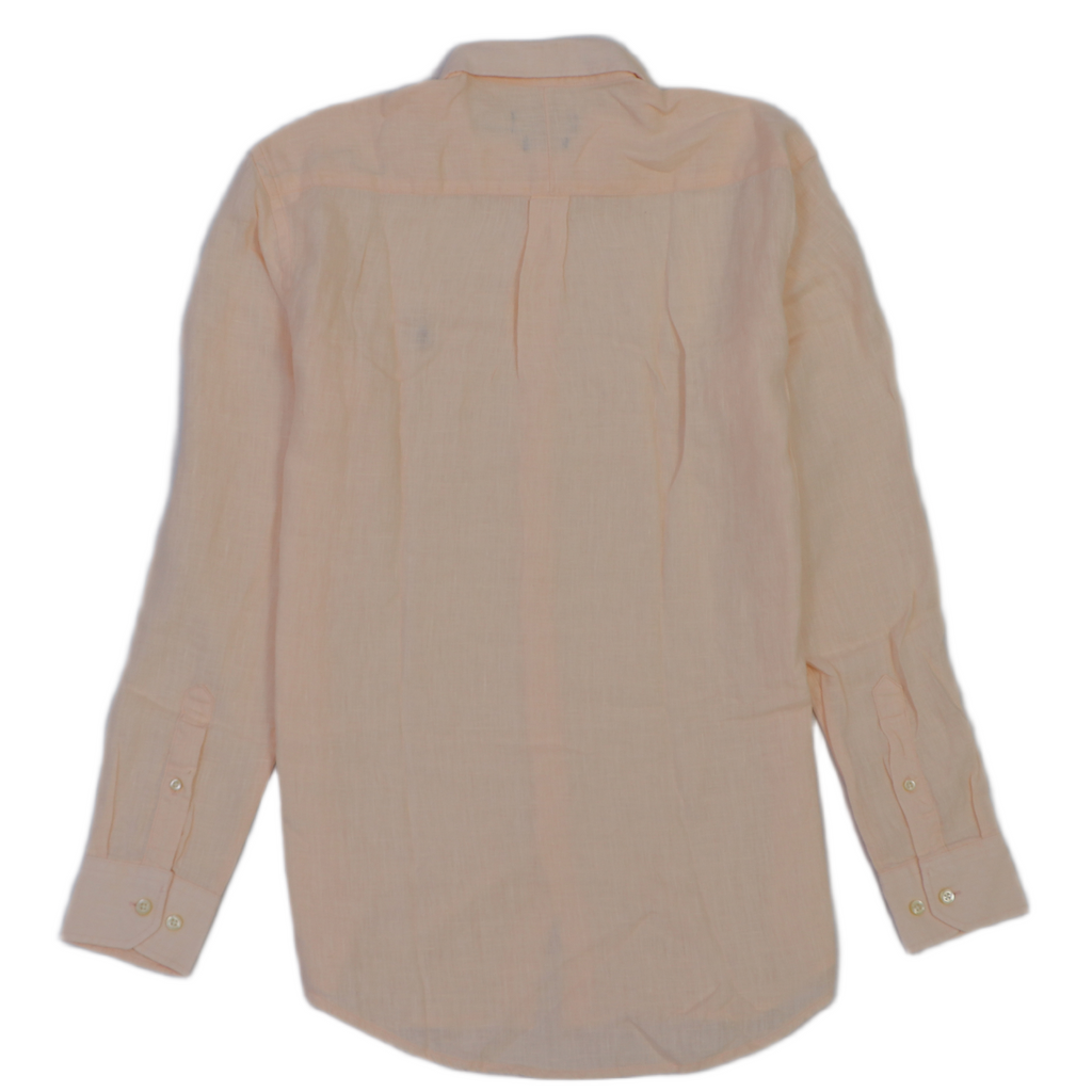 POLO RALPH LAUREN Blushing Peach Tailored Fit Long Sleeve Linen Shirt