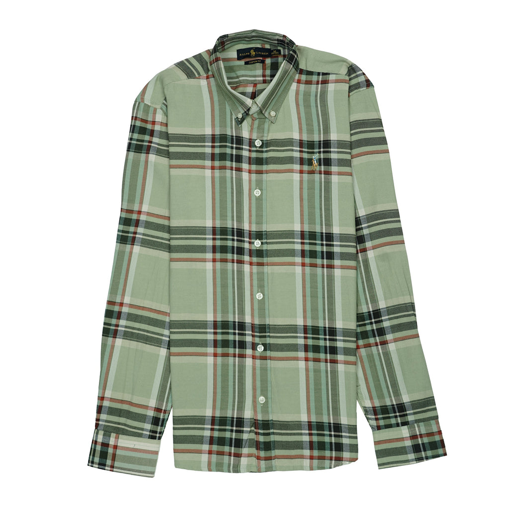RALPH LAUREN Astral Pine Tailored Fit Long Sleeve Button-Down Shirt