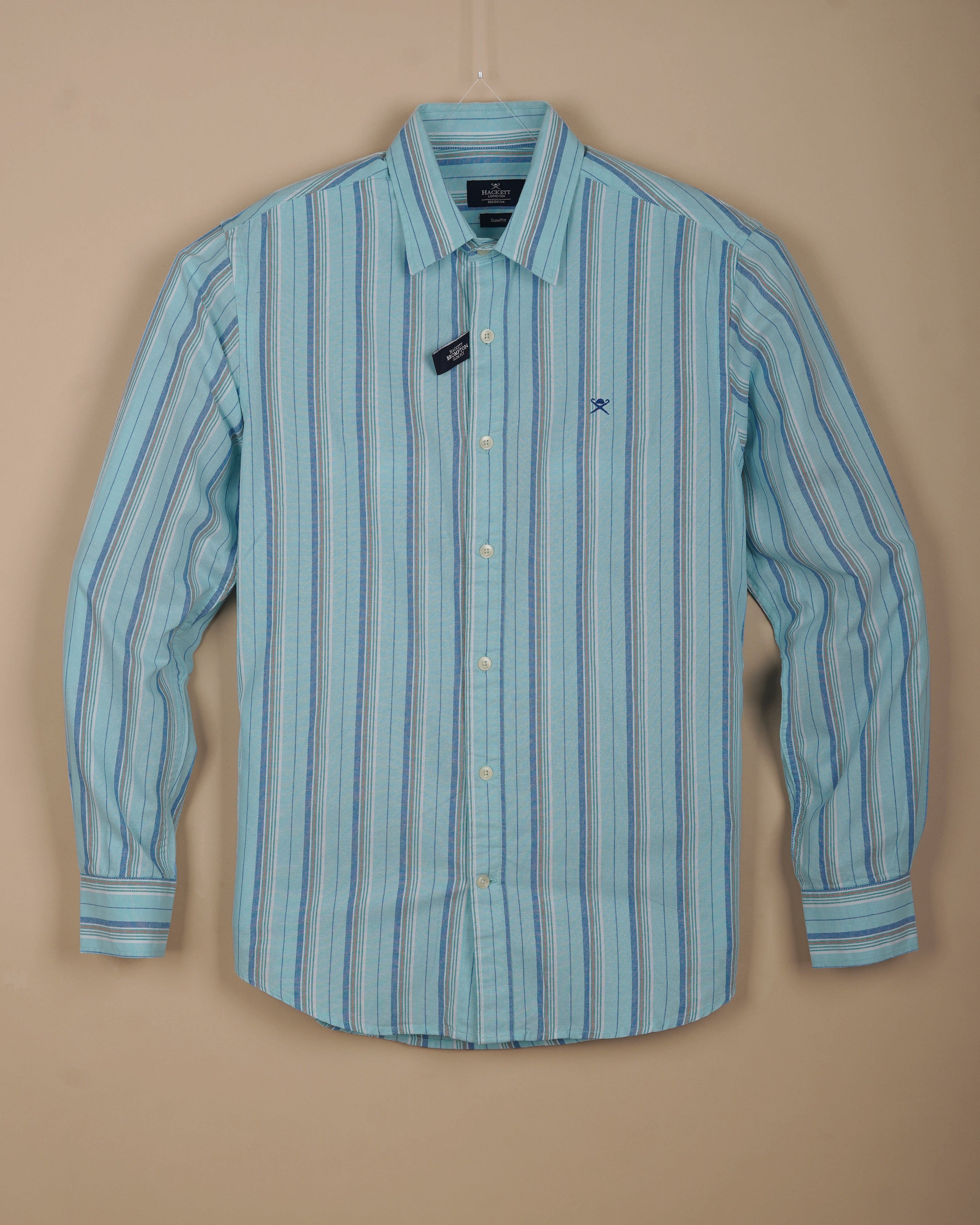 HACKETT LONDON Radiant Lapis Aurora Tailored Fit Long Sleeve Shirt