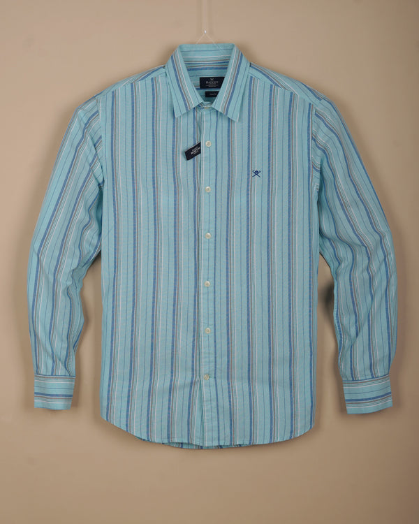 HACKETT LONDON Radiant Lapis Aurora Tailored Fit Long Sleeve Shirt
