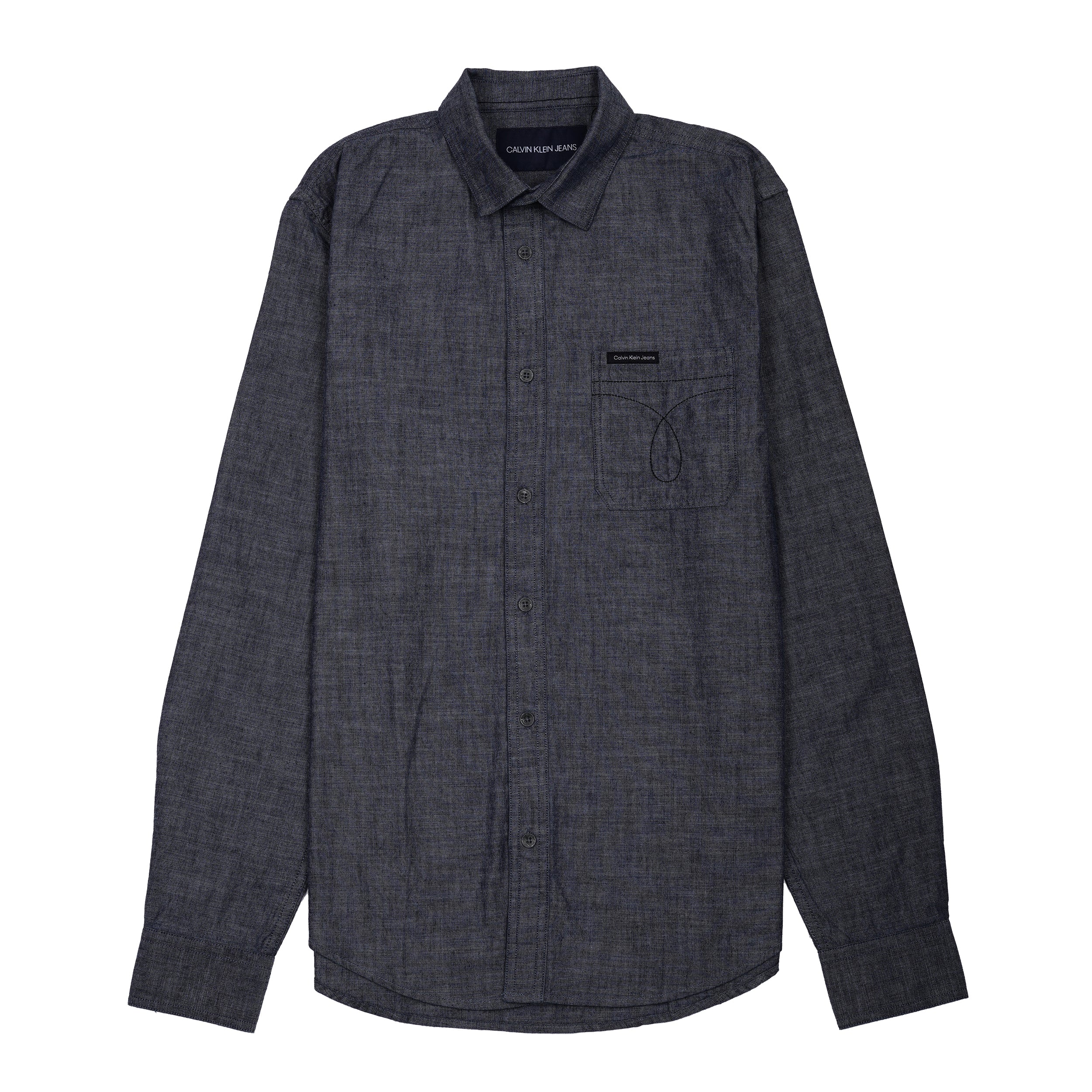 CALVIN KLEIN JEANS Midnight Ash Tailored Fit Long Sleeve Chambray Shirt