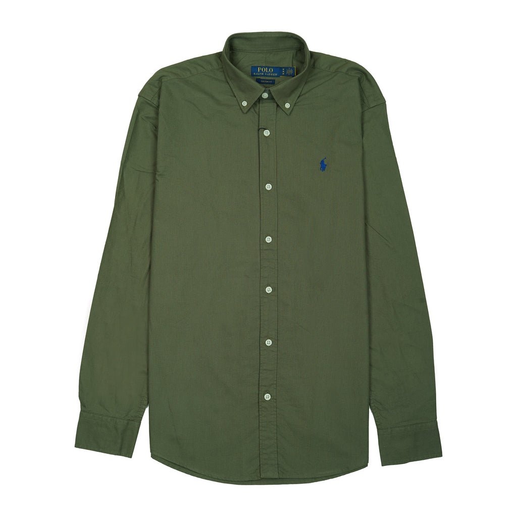 POLO RALPH LAUREN Mystic Olive Custom Fit Long Sleeve Button-Down Shirt