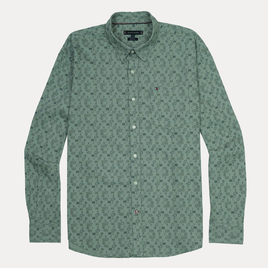 TOMMY HILFIGER Sage Fern Tailored Fit Long Sleeve Patterned Shirt