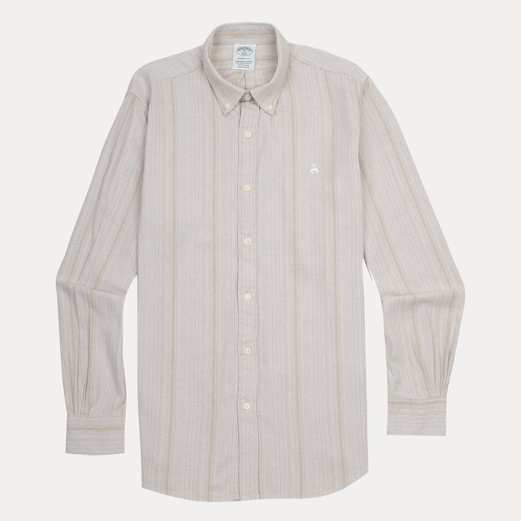 BROOKS BROTHERS Serene Dune Tailored Fit Long Sleeve Button-Down Shirt