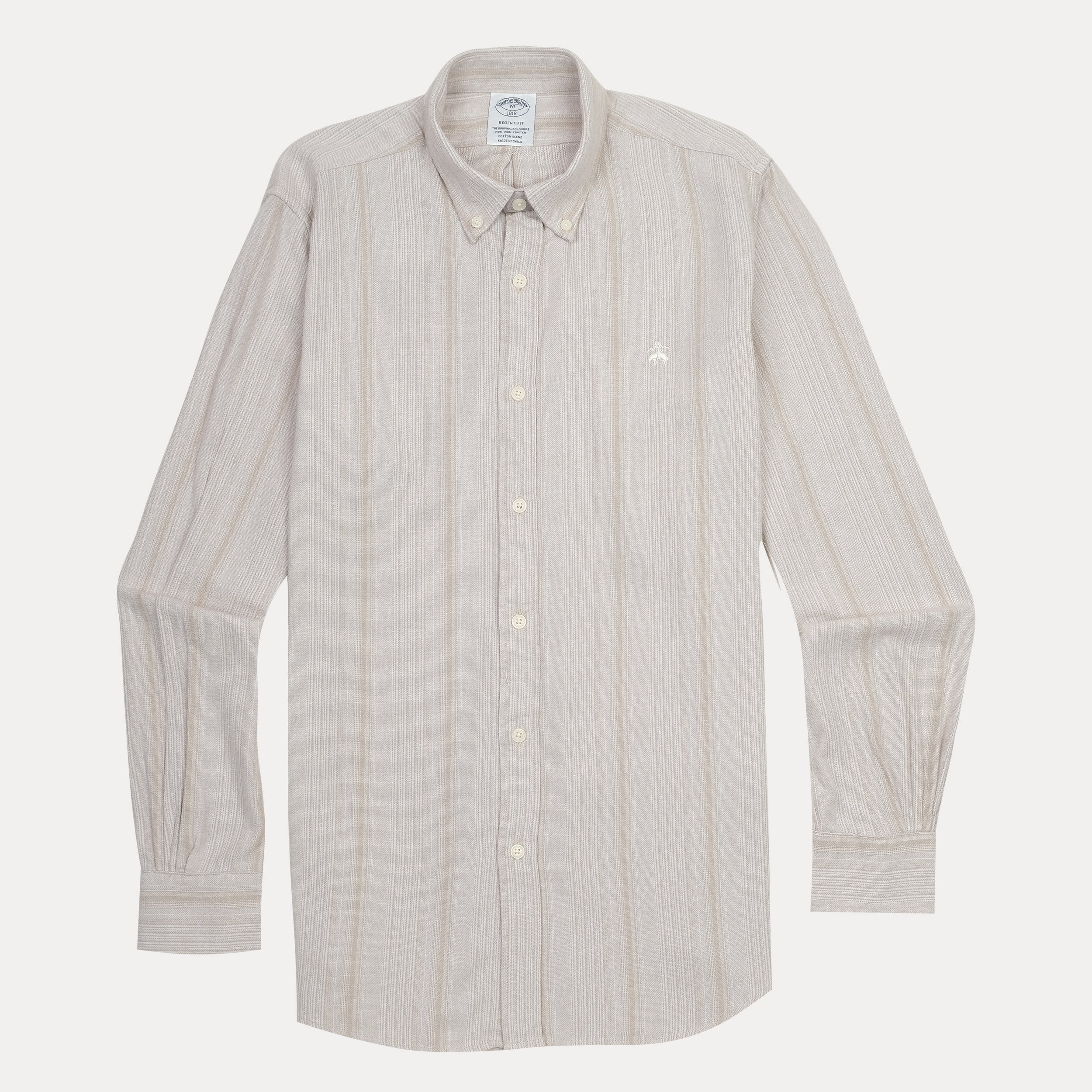 BROOKS BROTHERS Serene Dune Tailored Fit Long Sleeve Button-Down Shirt