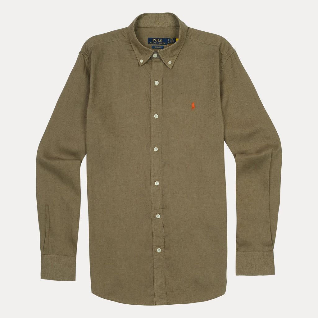 POLO RALPH LAUREN Mystic Fern Classic Fit Long Sleeve Linen Button-Down Shirt