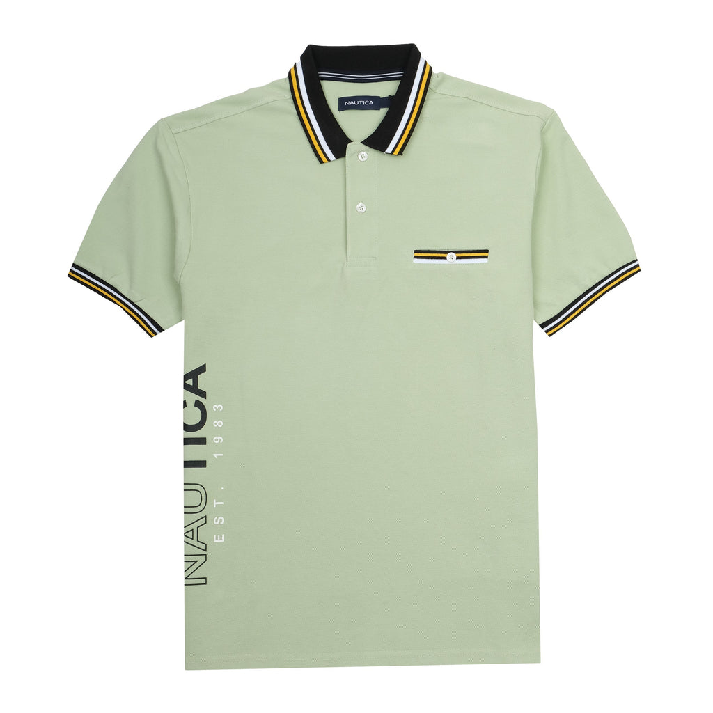 NAUTICA Serene Mint Classic Fit Striped Polo Shirt