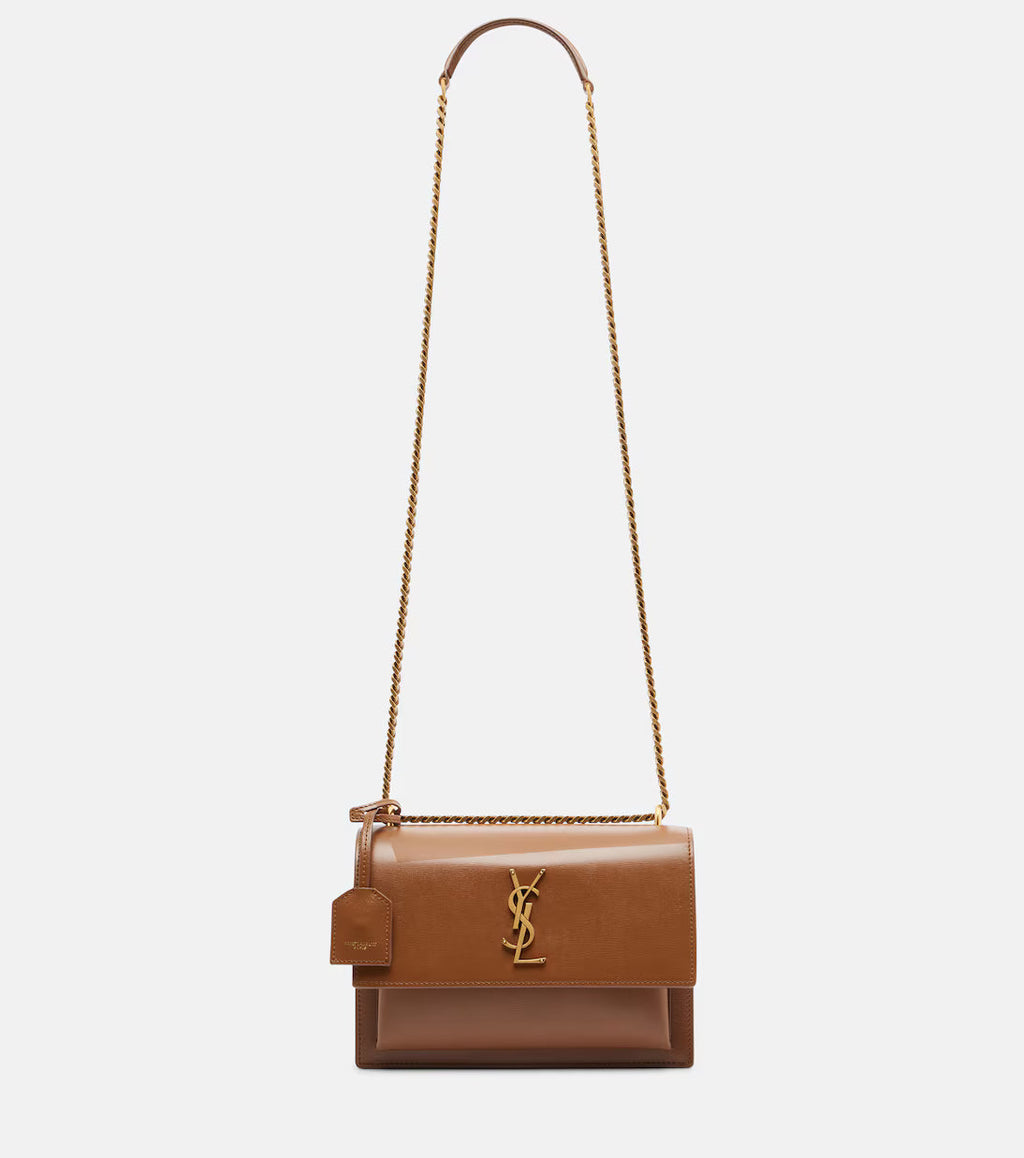 YSL Sunkissed Toffee Luxe Chain-Detail Crossbody Bag