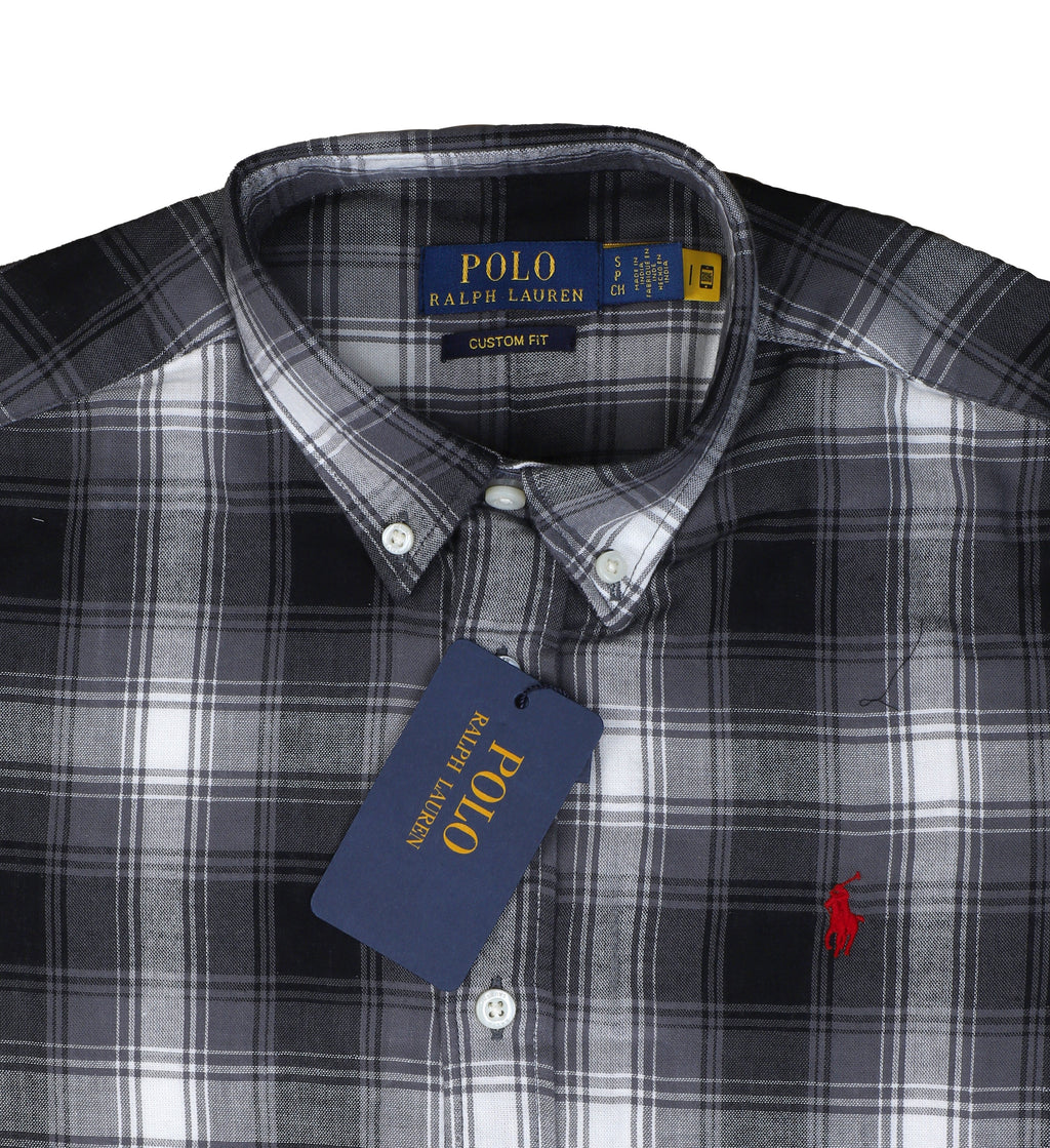 POLO RALPH LAUREN Dusk Slate Custom Fit Long Sleeve Flannel Shirt