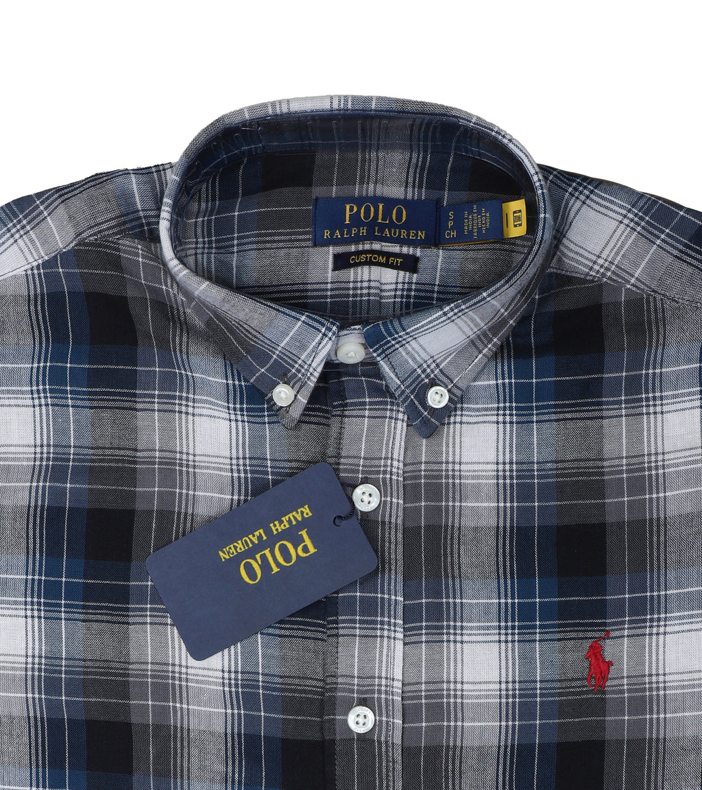 POLO Ethereal Azure Classic Fit Long Sleeve Plaid Button-Down Shirt