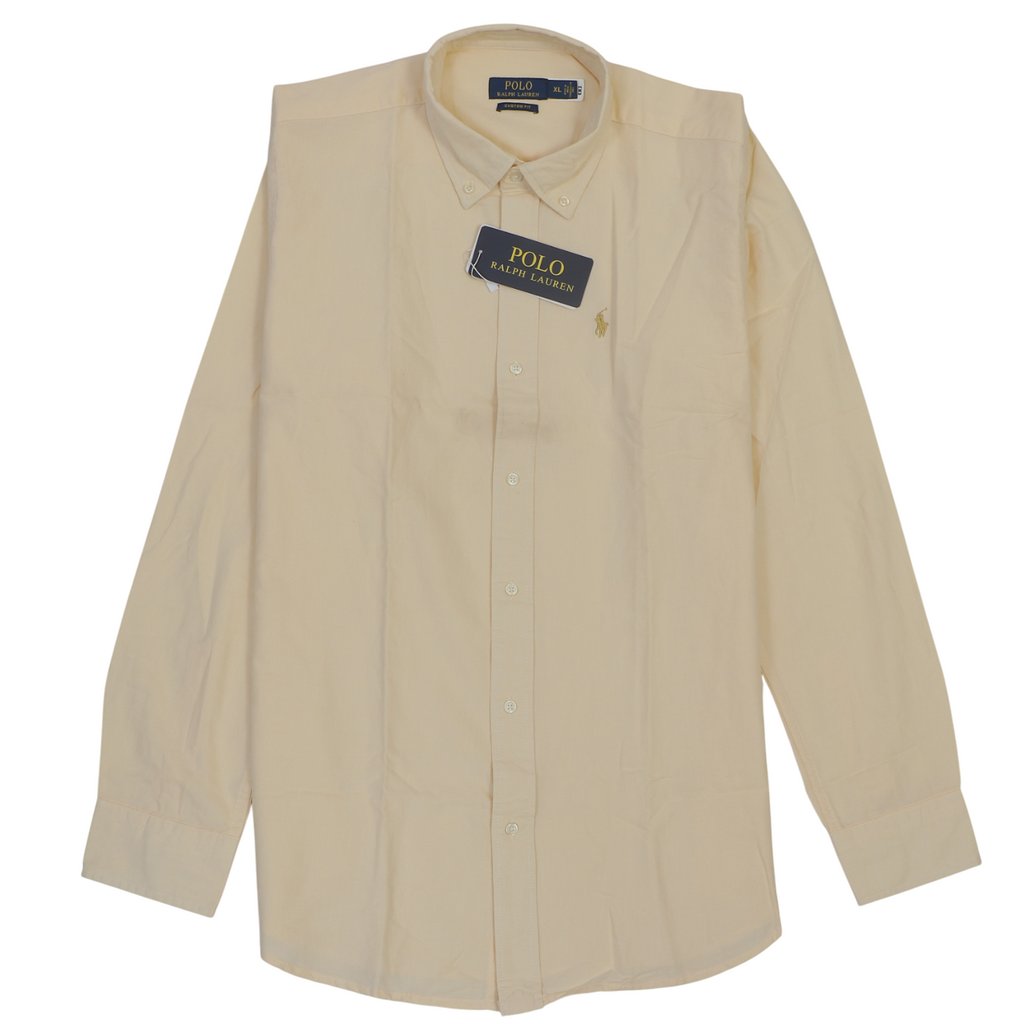 POLO RALPH LAUREN Creamy Almond Custom Fit Long Sleeve Button-Down Shirt