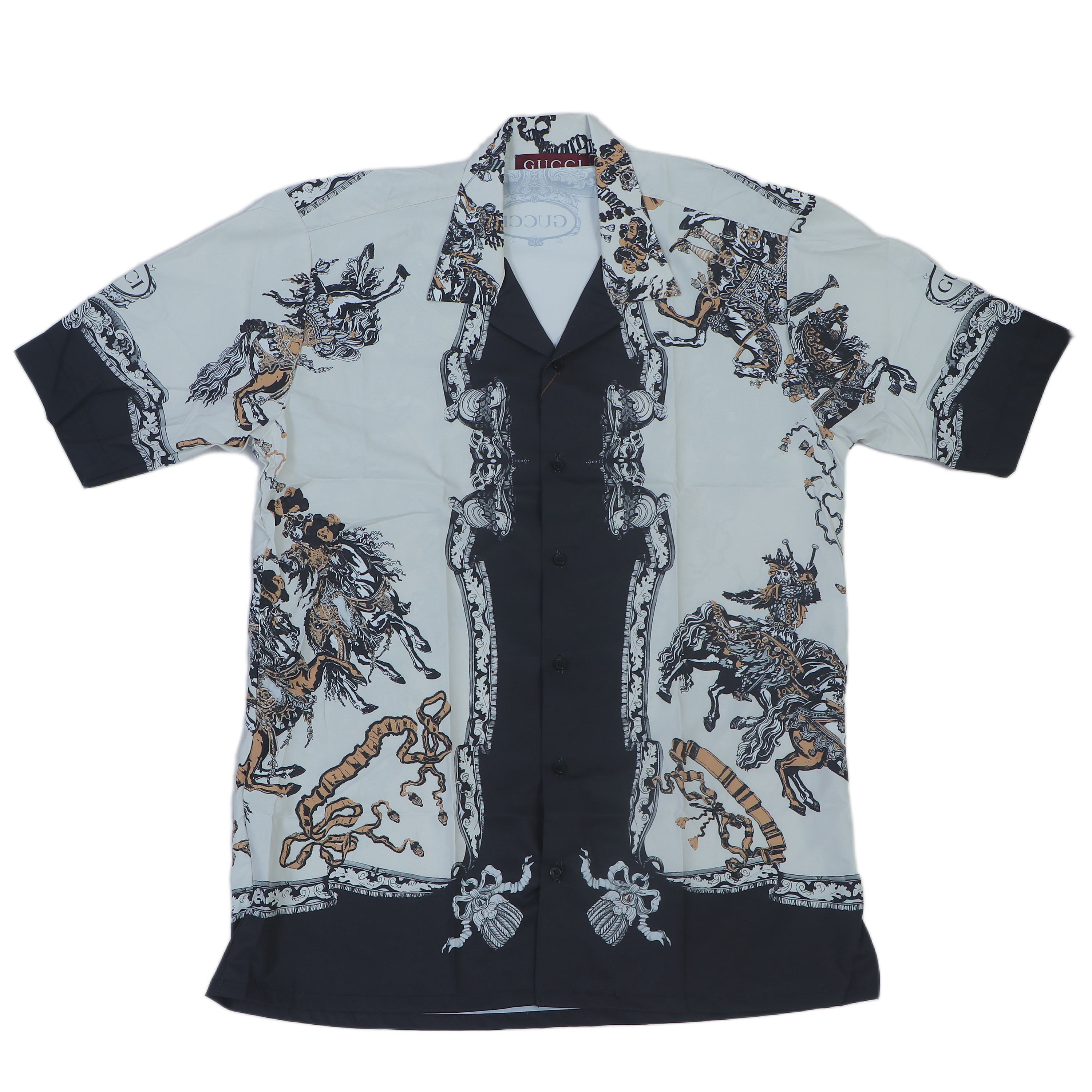 GUCCI Enchanted Teal Tailored Fit Short Sleeve Shirt