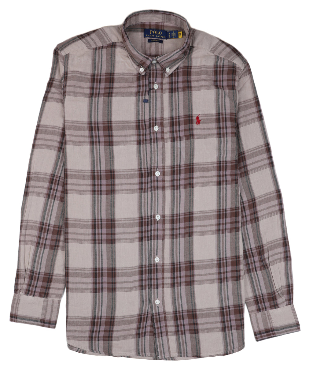 POLO RALPH LAUREN Rustic Merlot Tailored Fit Long Sleeve Plaid Shirt