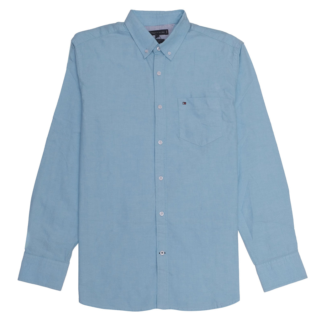TOMMY HILFIGER Tranquil Aqua Classic Fit Long Sleeve Button-Down Shirt