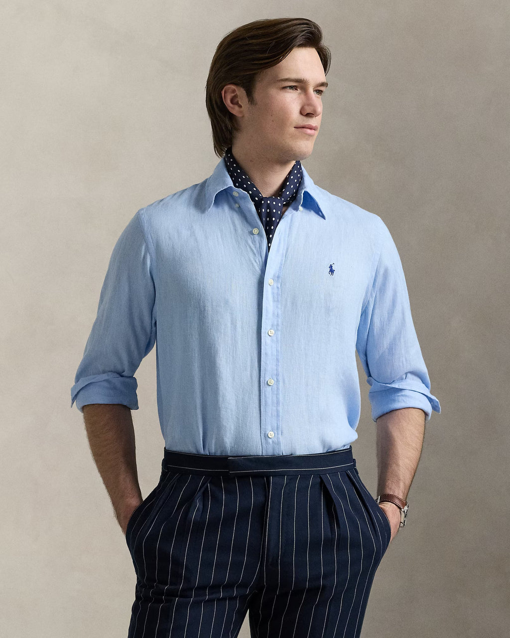 POLO RALPH LAUREN Celestial Aqua Tailored Fit Long Sleeve Button-Up Shirt