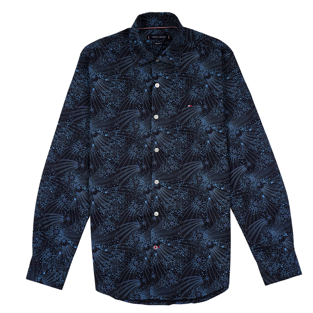 TOMMY HILFIGER Quasar Indigo Slim Fit Long Sleeve Shirt